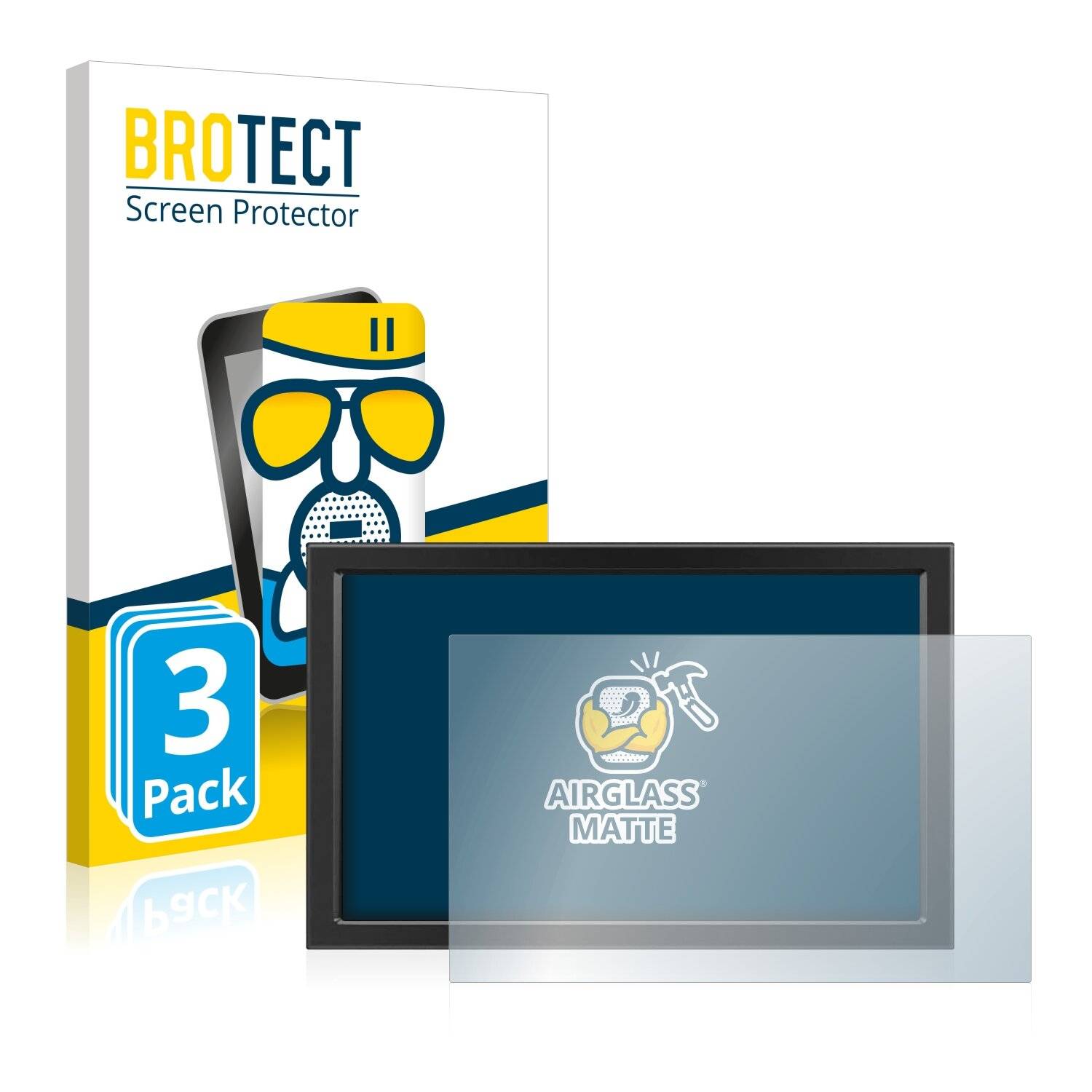 3x BROTECT AirGlass Matte Schutzglas Folie für Kenowa Portable Touch Monitor
