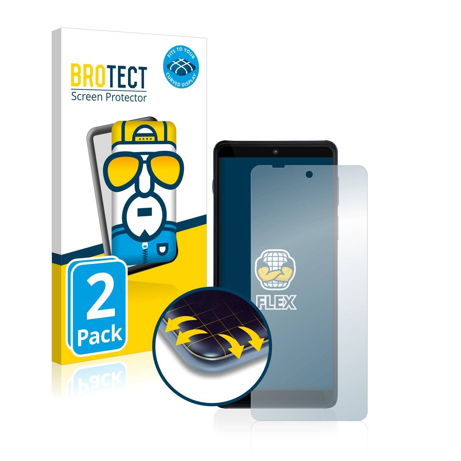 2x BROTECT Flex Full-Cover Displayschutzfolie für Motorola Edge 20