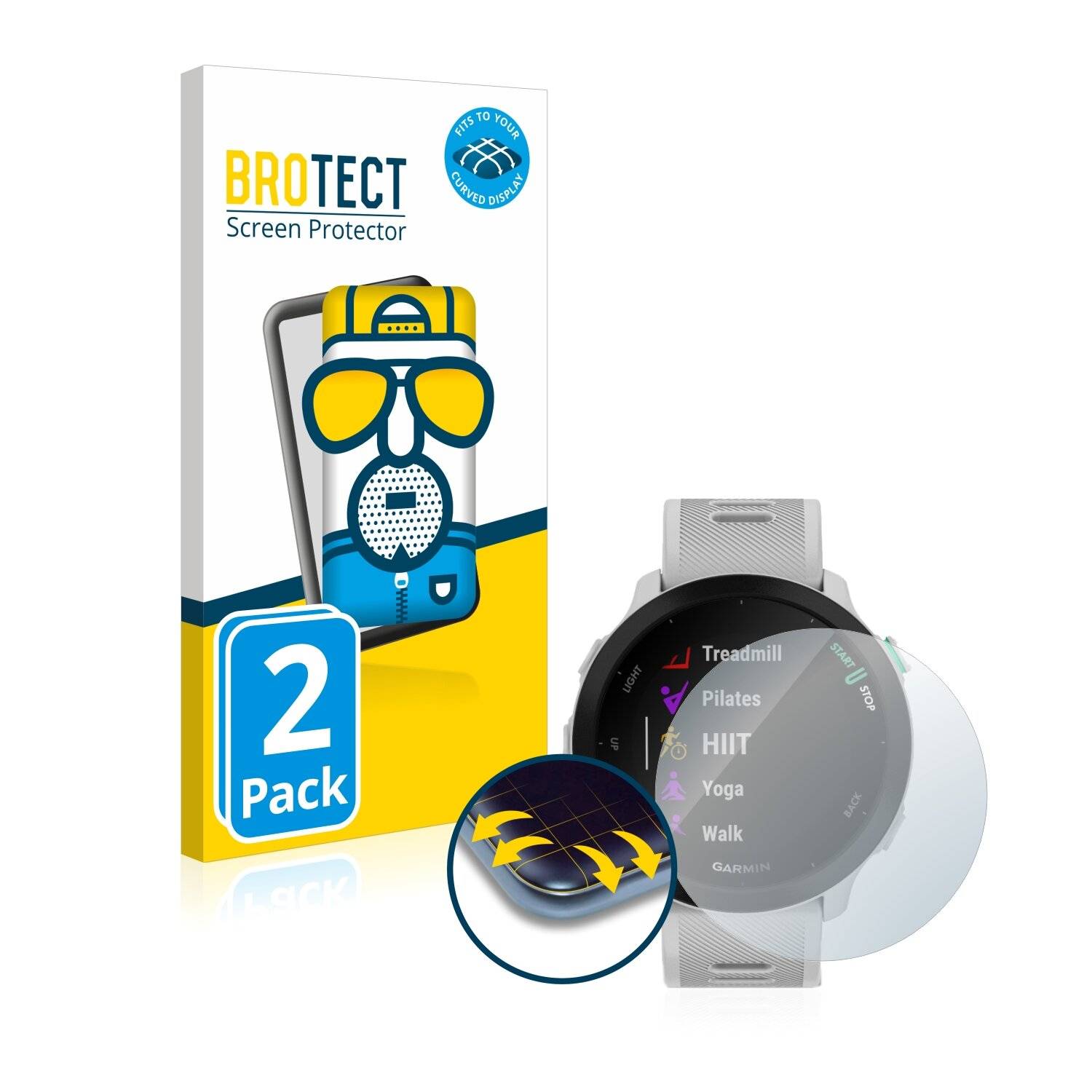 2x BROTECT Flex Matte Full-Cover Displayschutzfolie für Garmin Forerunner