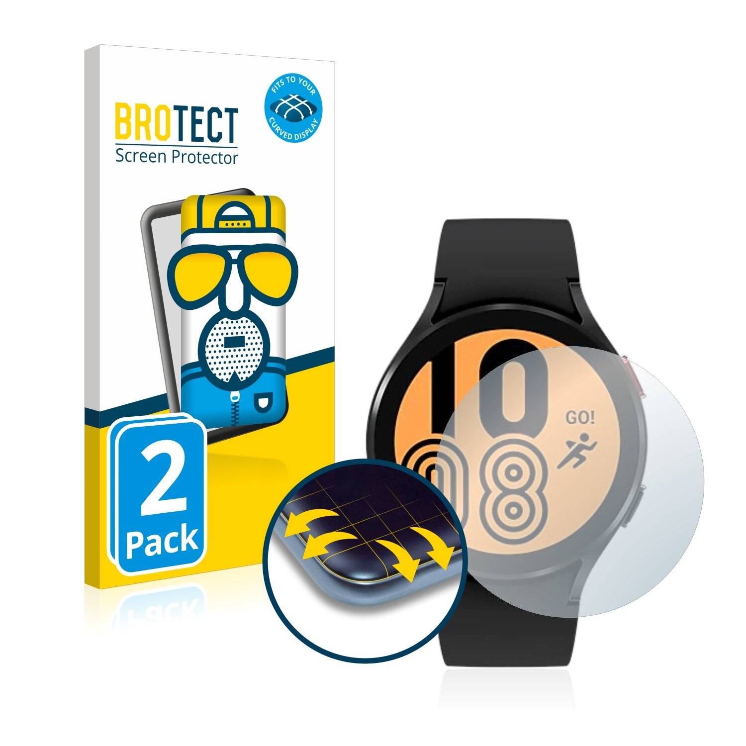 2x BROTECT Flex Matte Full-Cover Displayschutzfolie für Samsung Galaxy Watch 4