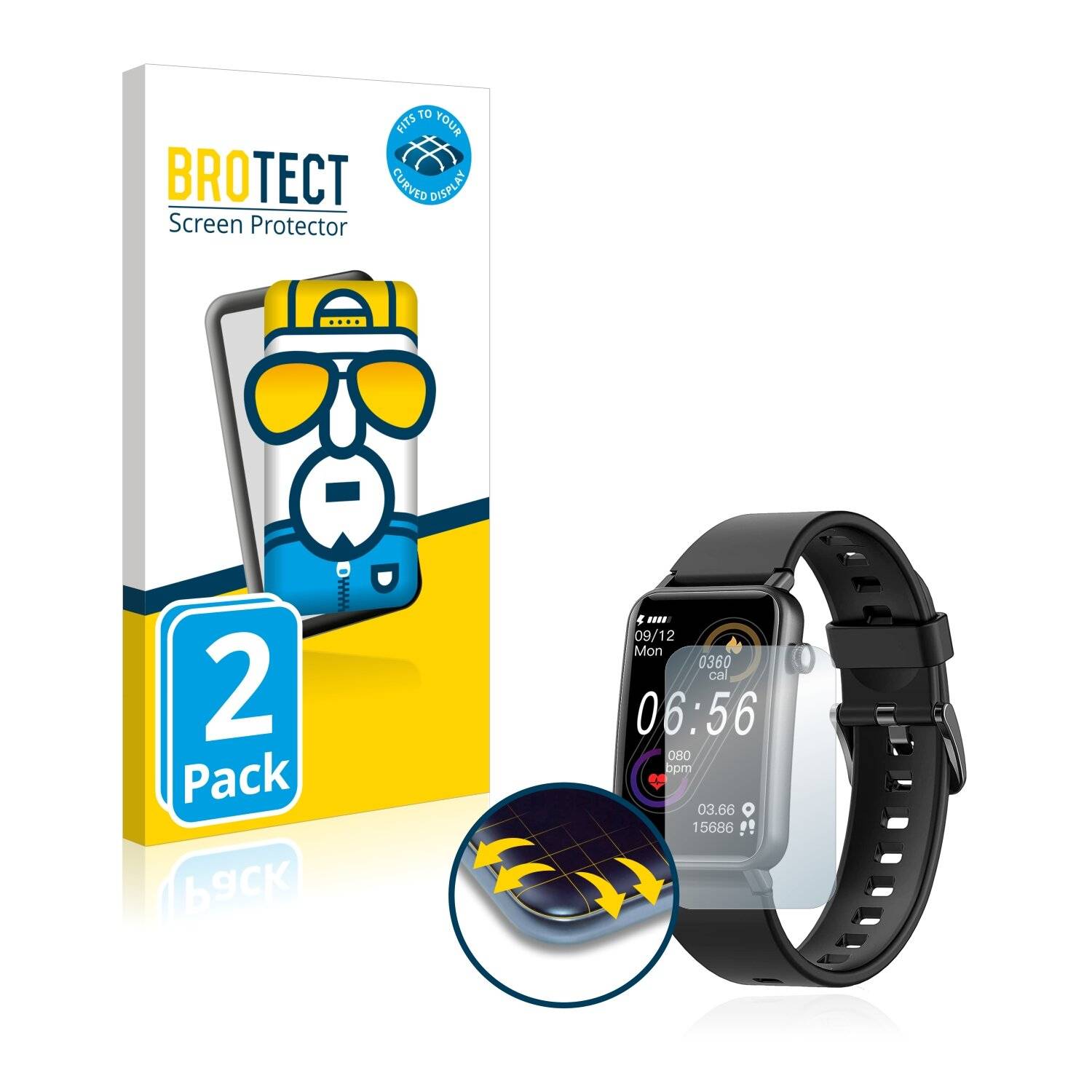 2x BROTECT Flex Full-Cover Displayschutzfolie für CatShin