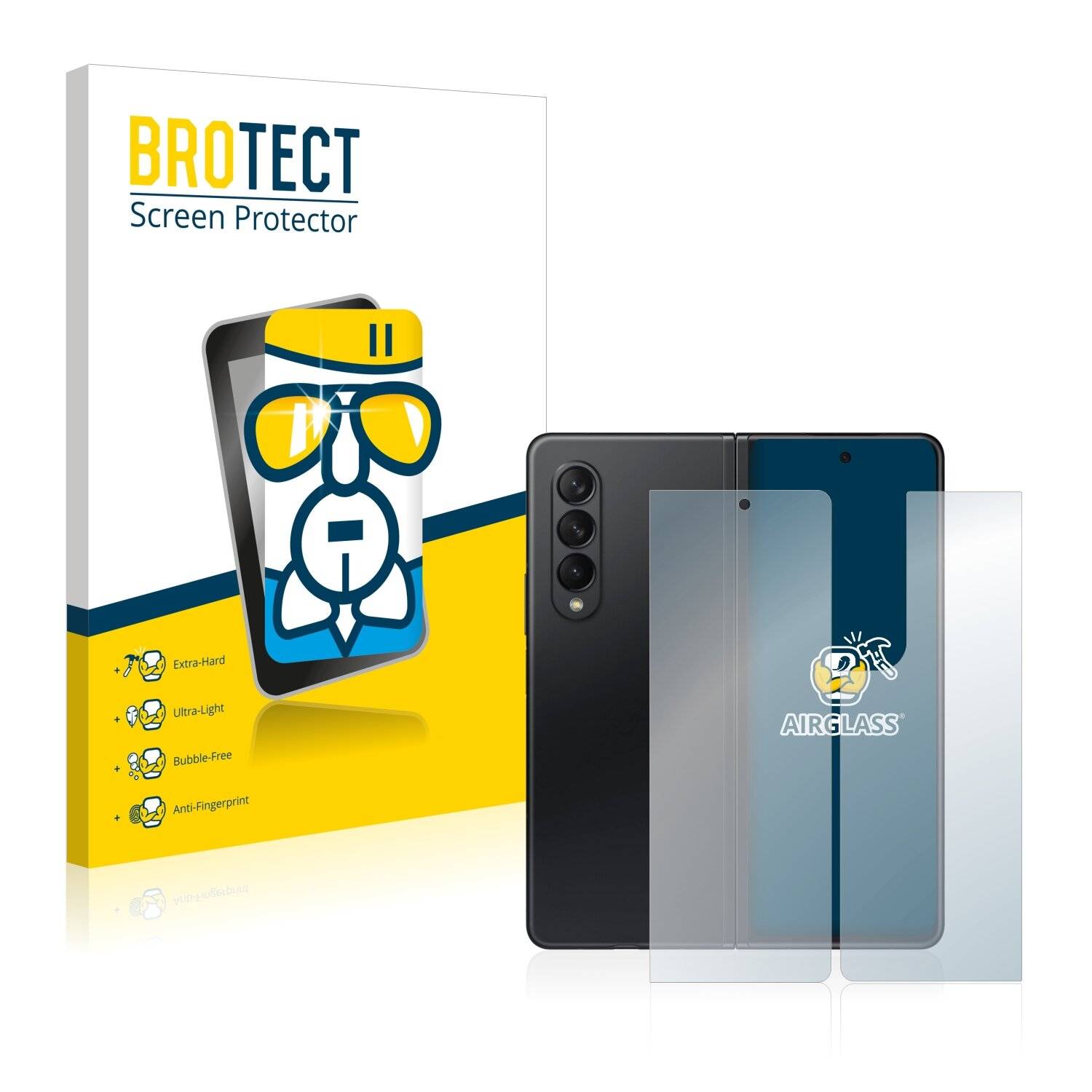 BROTECT AirGlass Schutzglas Folie für Samsung Galaxy Z Fold 3 5G (Vorder +