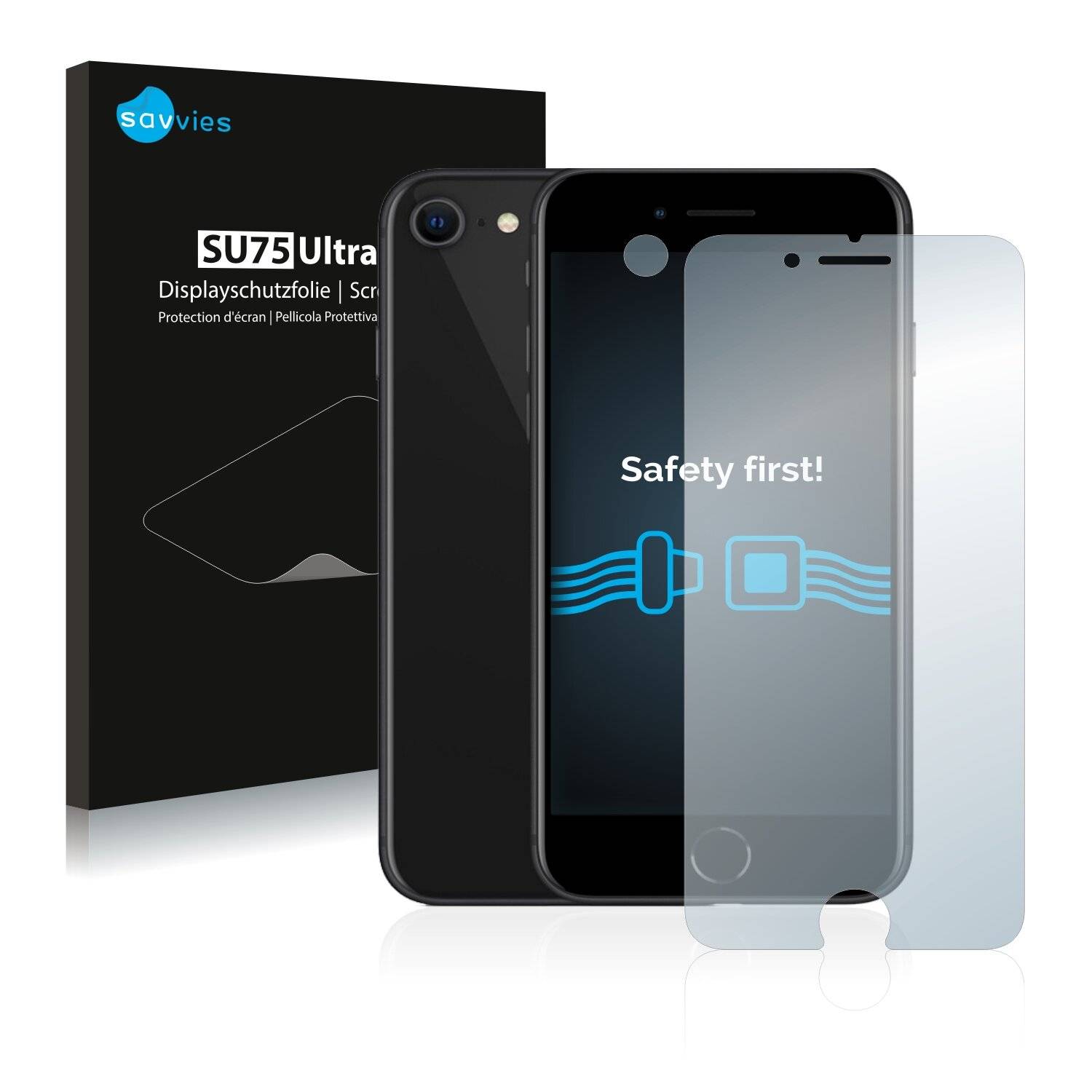 18x Savvies SU75 Displayschutzfolie für Apple iPhone SE 2 2020 (Vorderseite +
