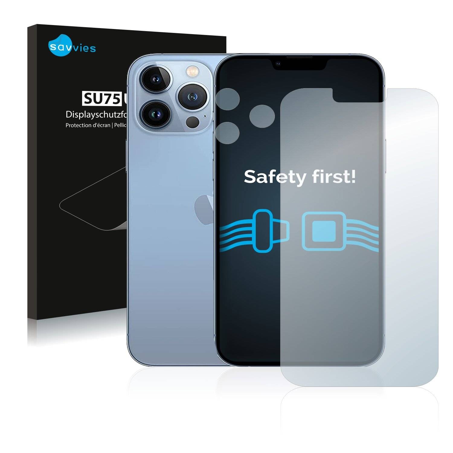 18x Savvies SU75 Displayschutzfolie für Apple iPhone 13 Pro Max (Vorderseite +