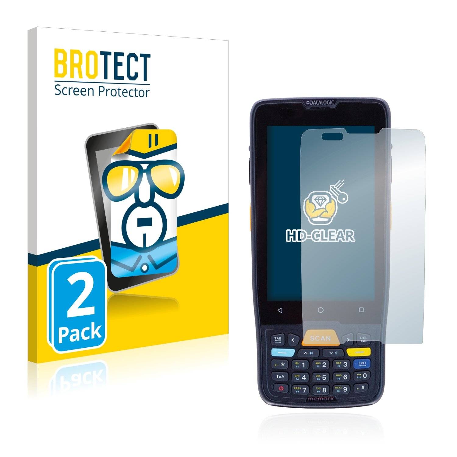 2x BROTECT HD-Clear Displayschutzfolie für Datalogic Memor