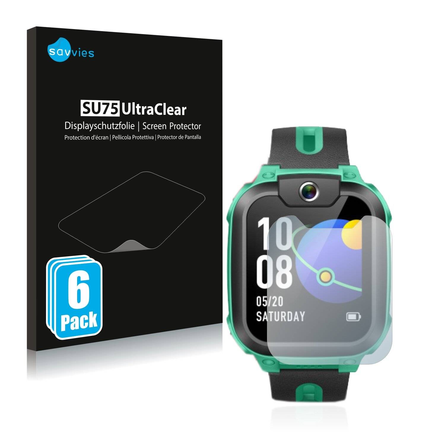 6x Savvies SU75 Displayschutzfolie für Imoo Watch Phone
