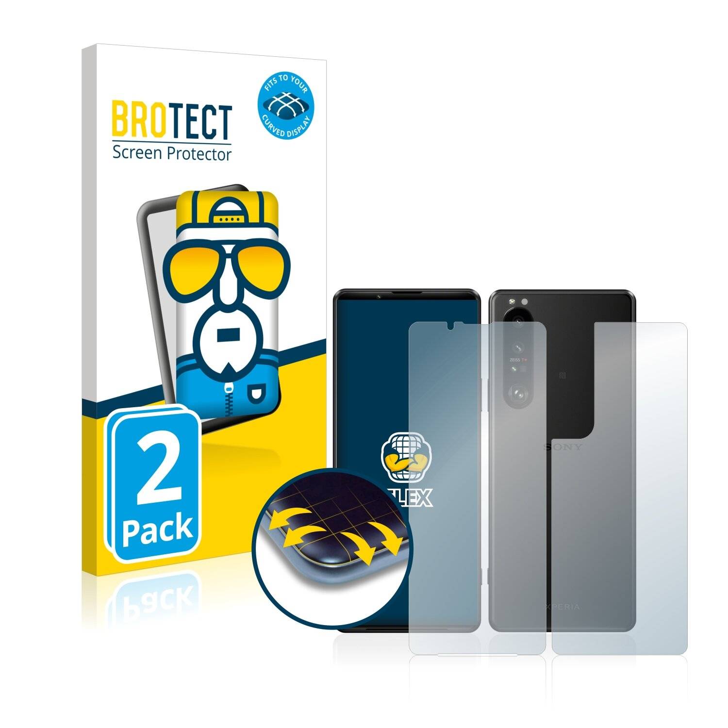 2x BROTECT Flex Full-Cover Displayschutzfolie für Sony Xperia 1 III (Vorder +