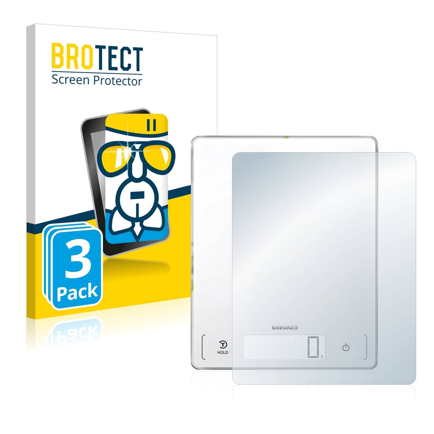 3x BROTECT AirGlass Schutzglas Folie für Soehnle Page Profi