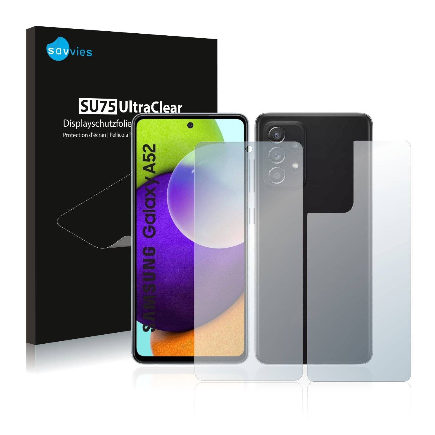 18x Savvies SU75 Displayschutzfolie für Samsung Galaxy A52 (Vorder +