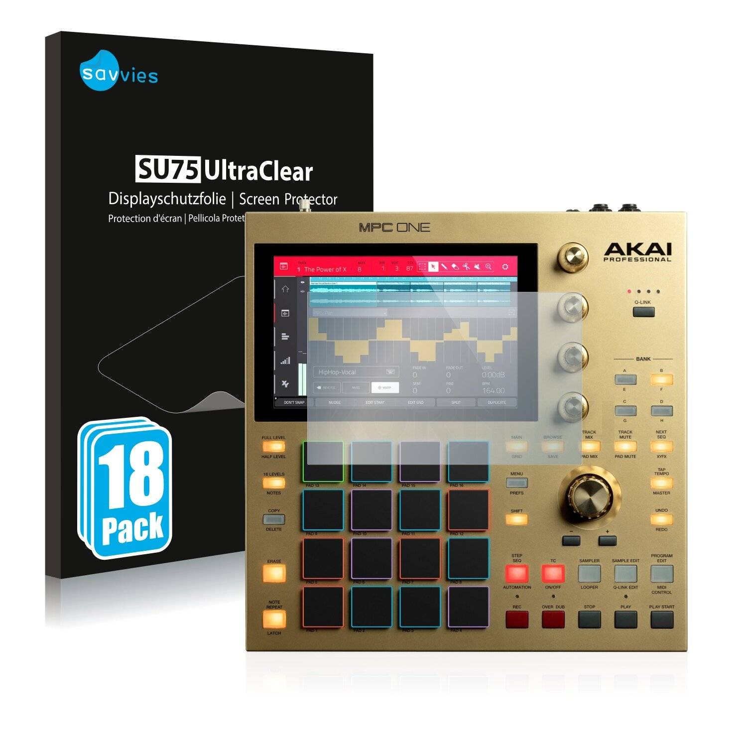 18x Savvies SU75 Displayschutzfolie für Akai MPC