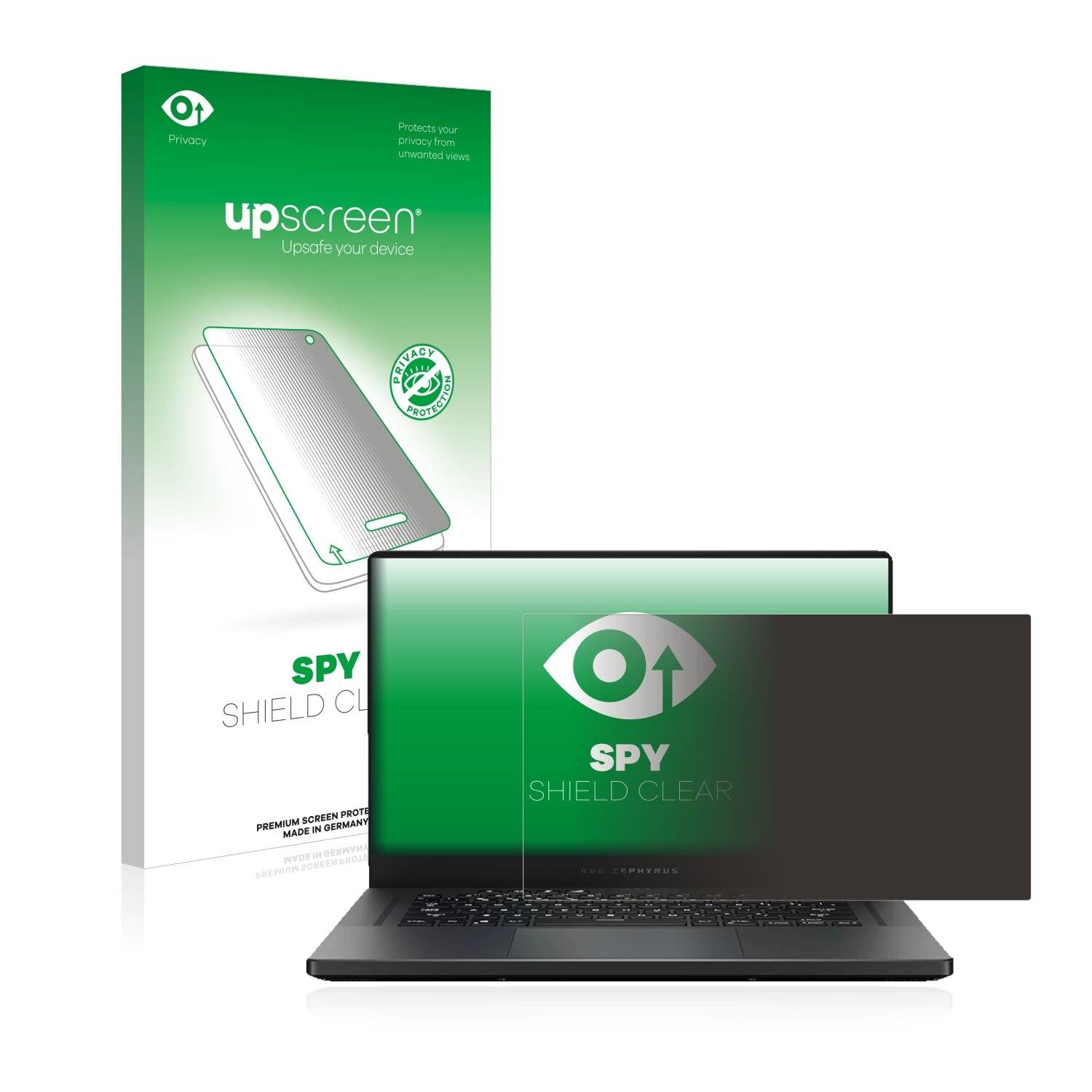upscreen Spy Shield Clear Premium Blickschutzfolie für Asus ROG Zephyrus G15