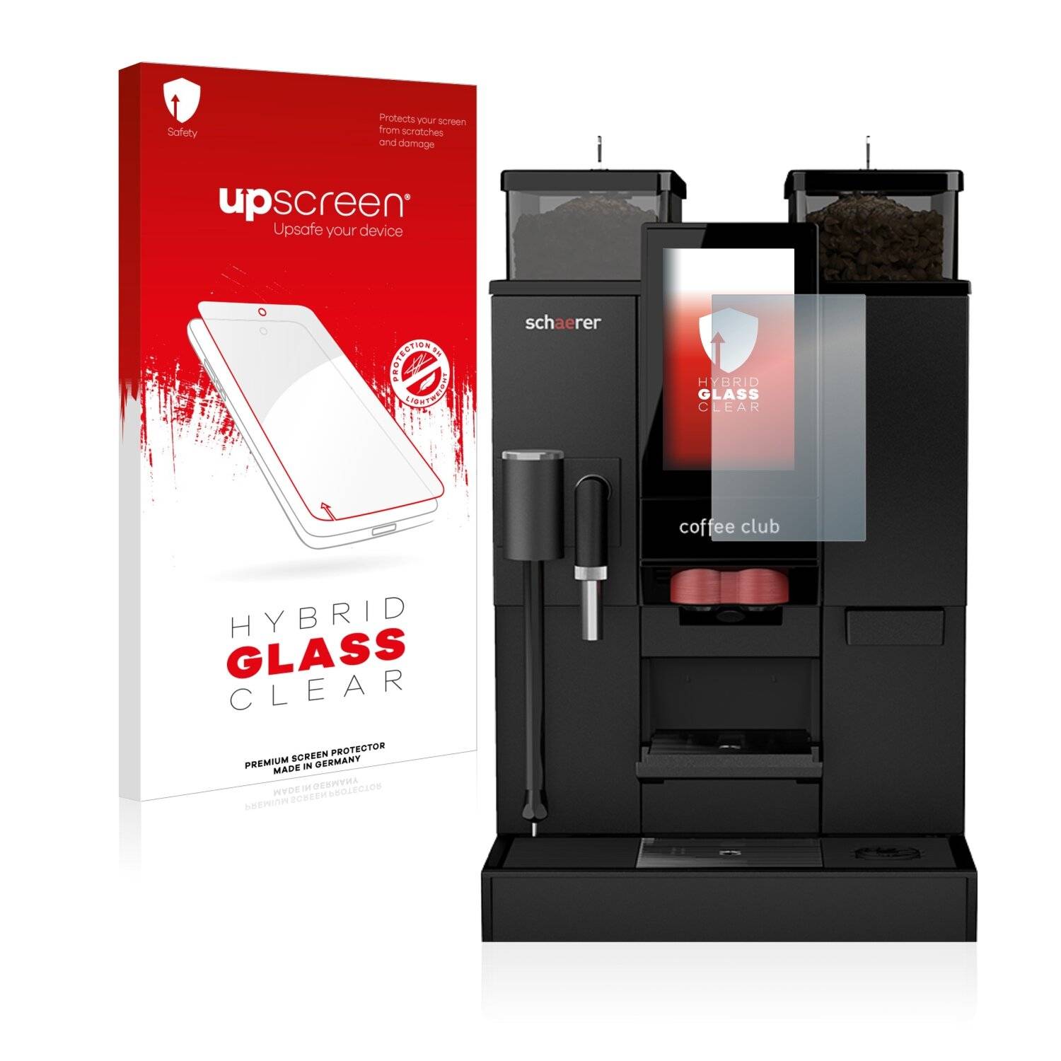 upscreen Hybrid Glass Clear Premium Schutzglas Folie für Schaerer Coffee