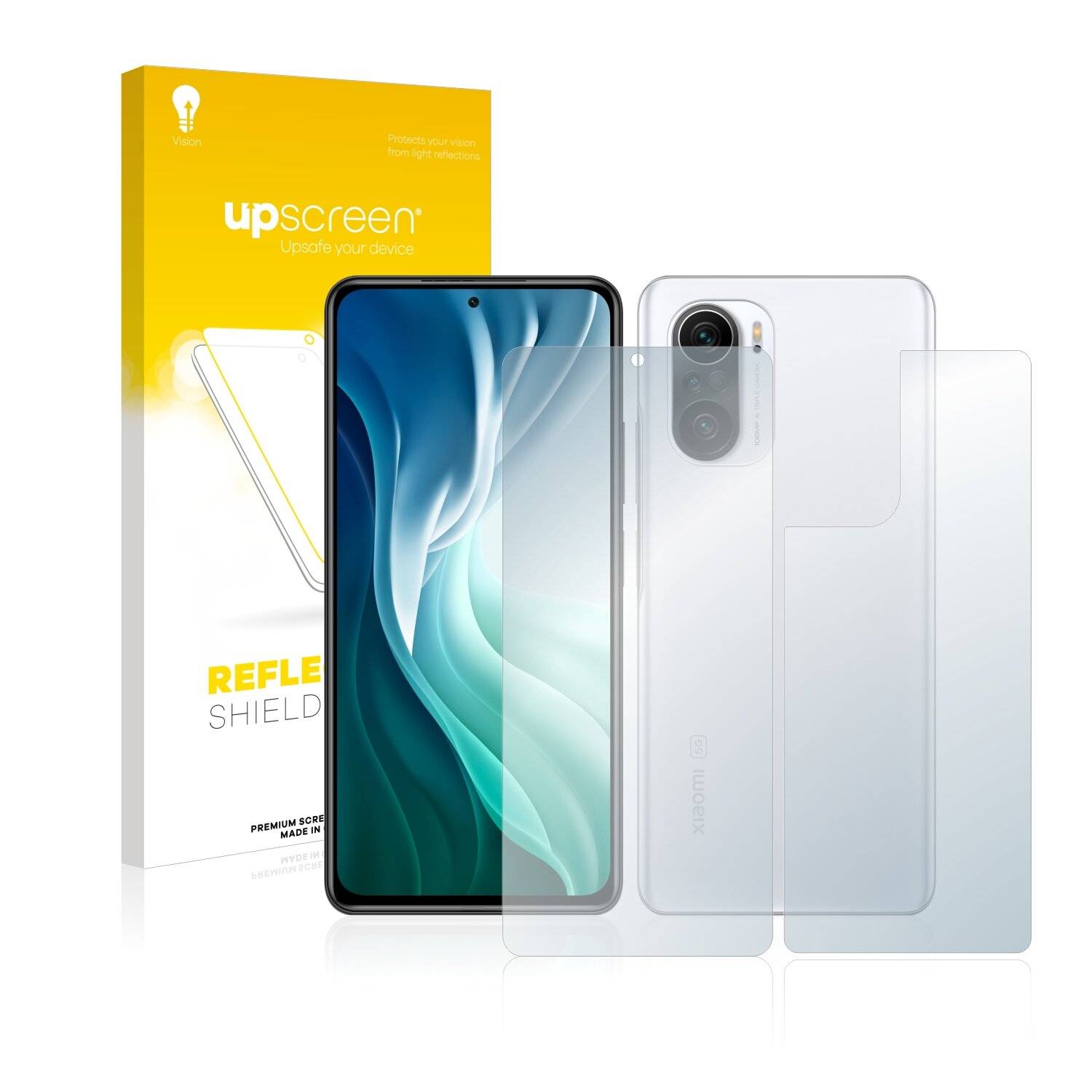 upscreen Reflection Shield Matte Premium Displayschutzfolie für Xiaomi Redmi K40 (Vorder +