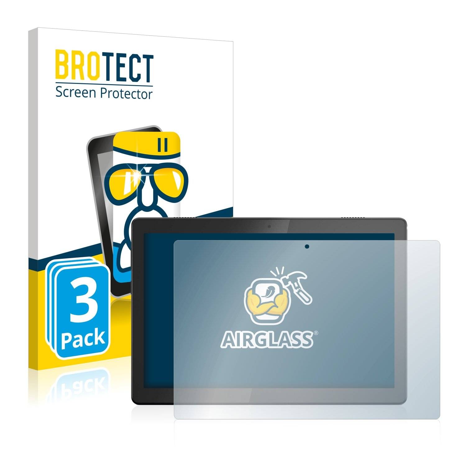 3x BROTECT AirGlass Schutzglas Folie für Lenovo Tab M10