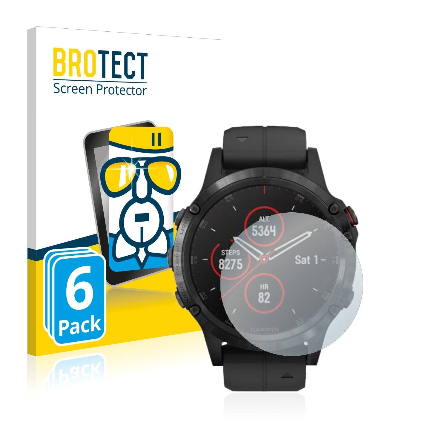 6x BROTECT AirGlass Schutzglas Folie für Garmin Fenix 5 Plus (47