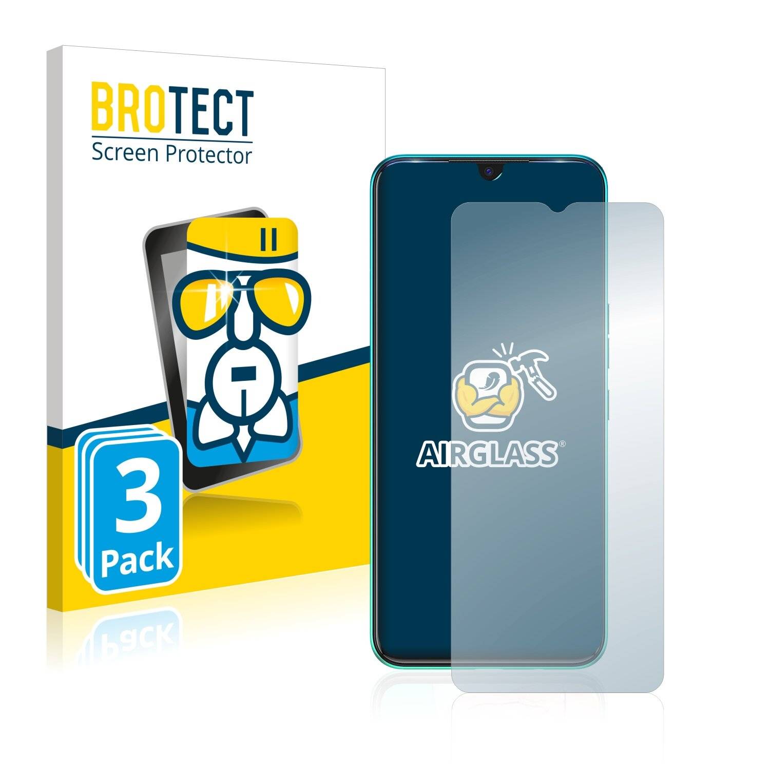 3x BROTECT AirGlass Schutzglas Folie für Tecno Spark