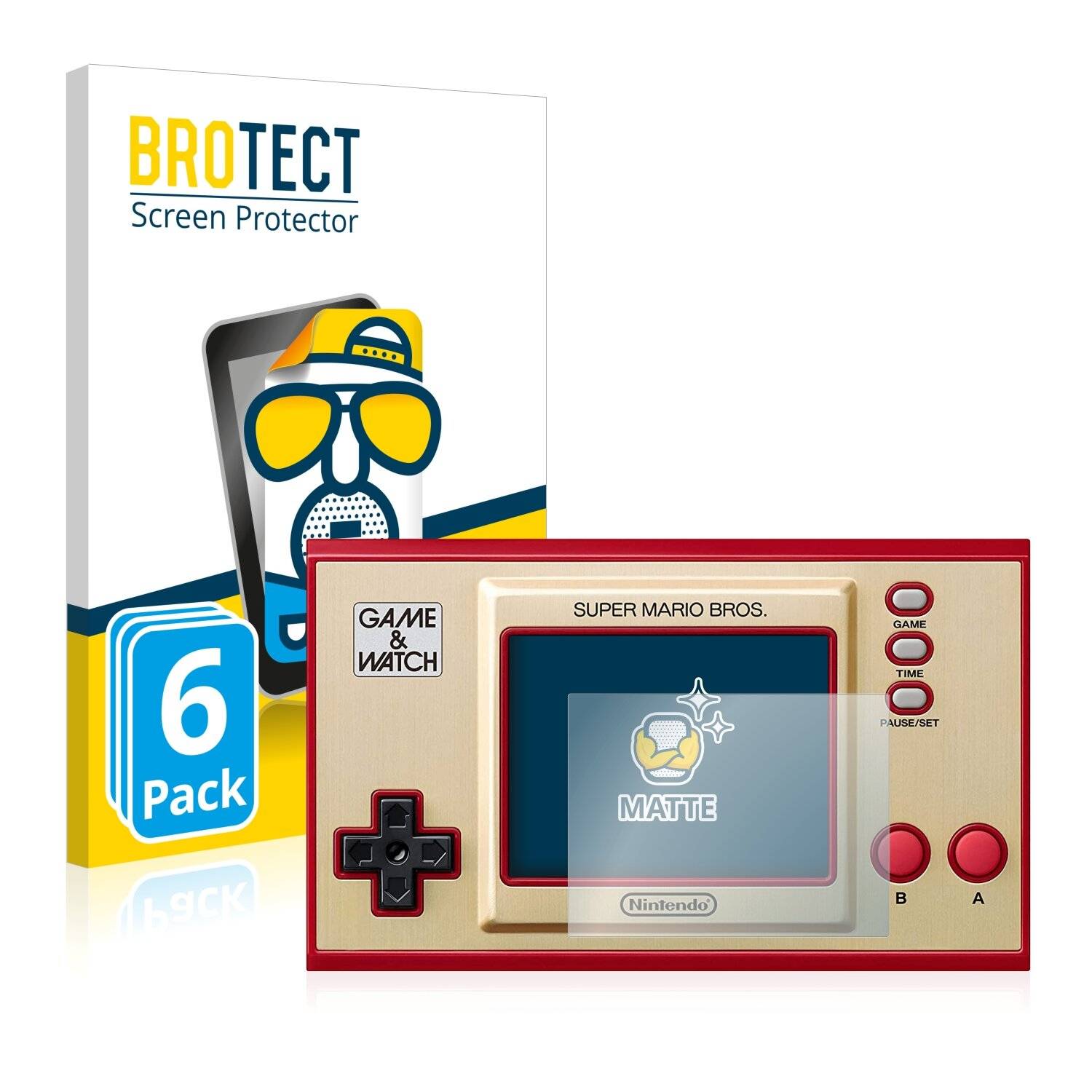 6x BROTECT Matte Displayschutzfolie für Nintendo Game & Watch Super Mario Bros -