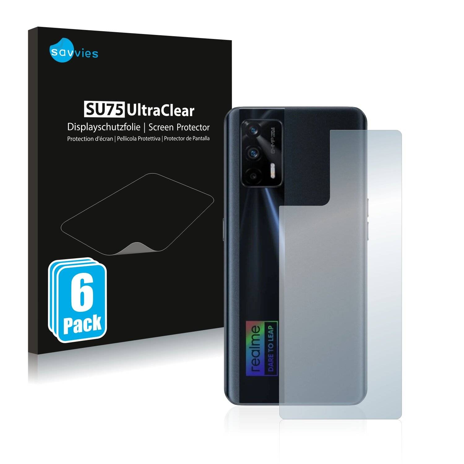 6x Savvies SU75 Displayschutzfolie für Realme X7 Max 5G