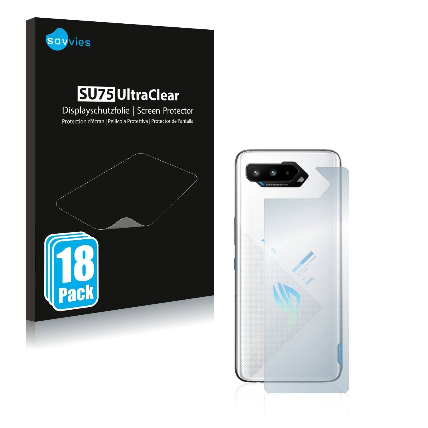 18x Savvies SU75 Displayschutzfolie für Asus ROG Phone 5s