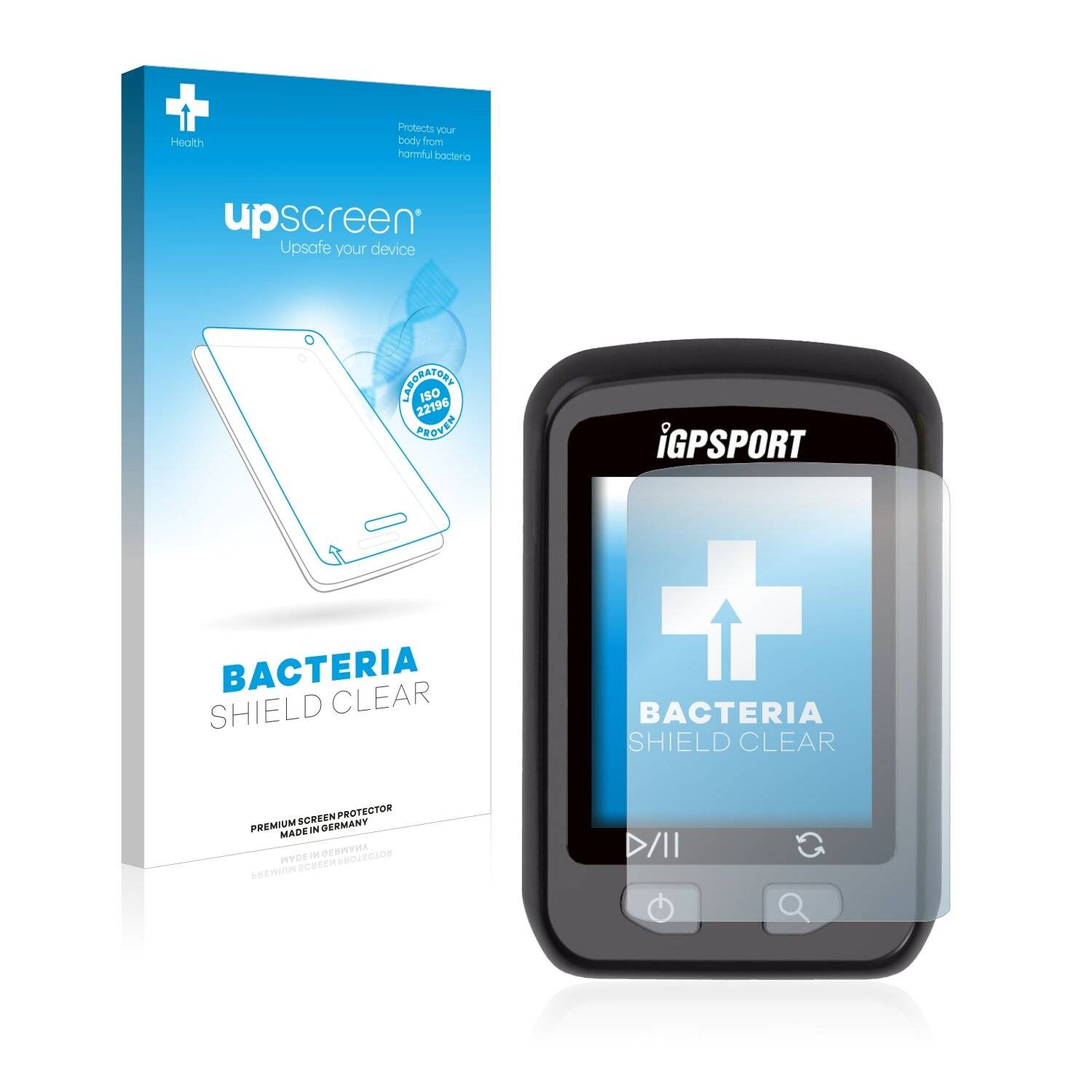upscreen Bacteria Shield Clear Premium Antibakterielle Displayschutzfolie für igpsport