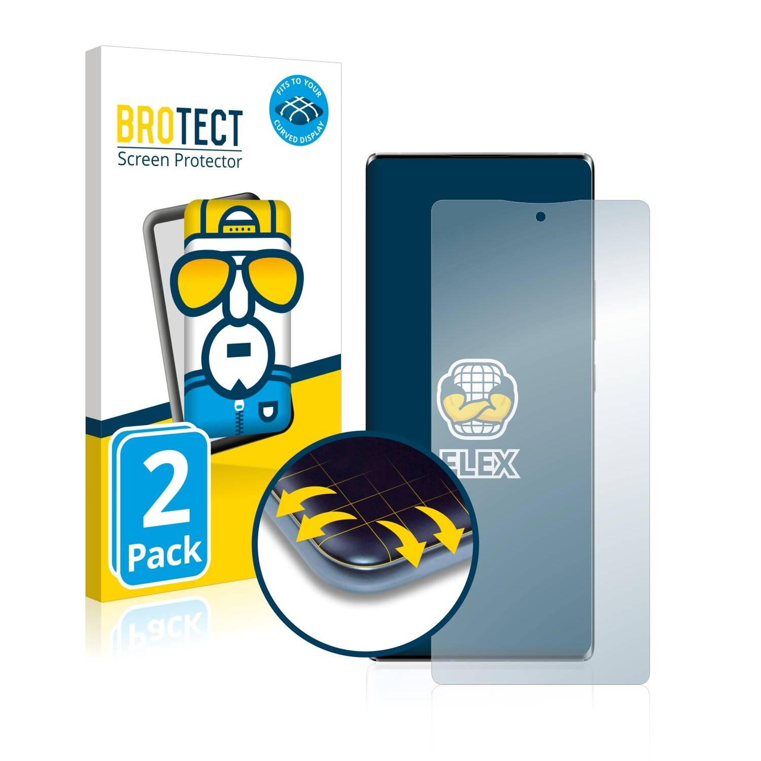 2x BROTECT Flex Full-Cover Displayschutzfolie für ZTE Axon 30 Ultra