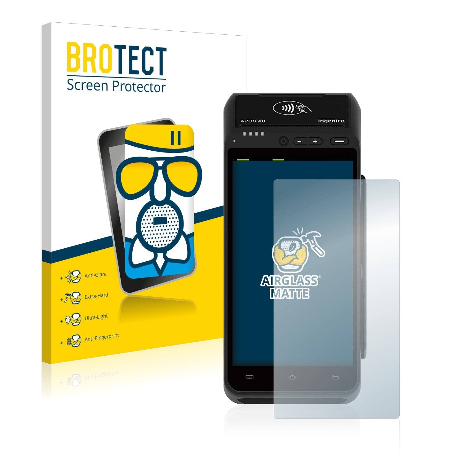 BROTECT AirGlass Matte Schutzglas Folie für Ingenico Apos