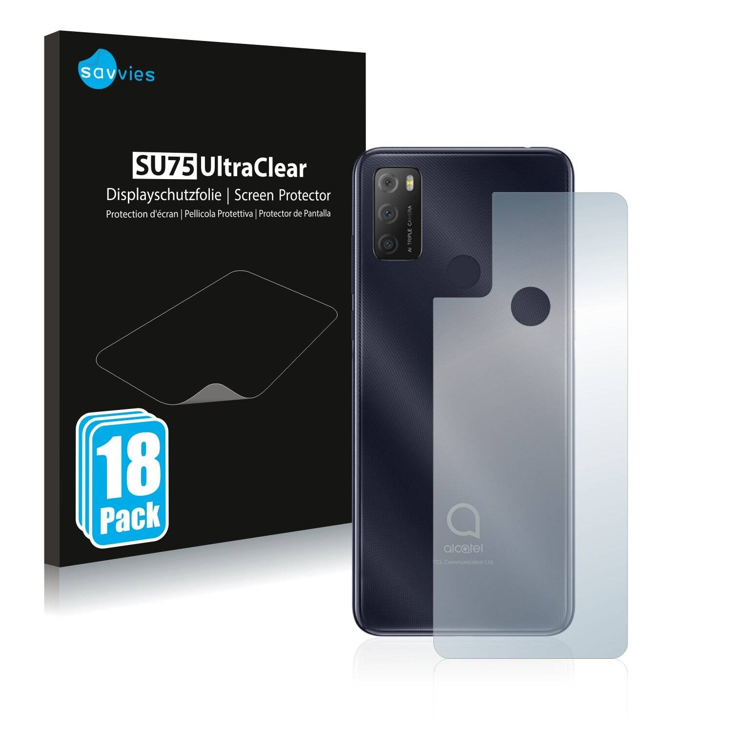 18x Savvies SU75 Displayschutzfolie für Alcatel 1S 2021