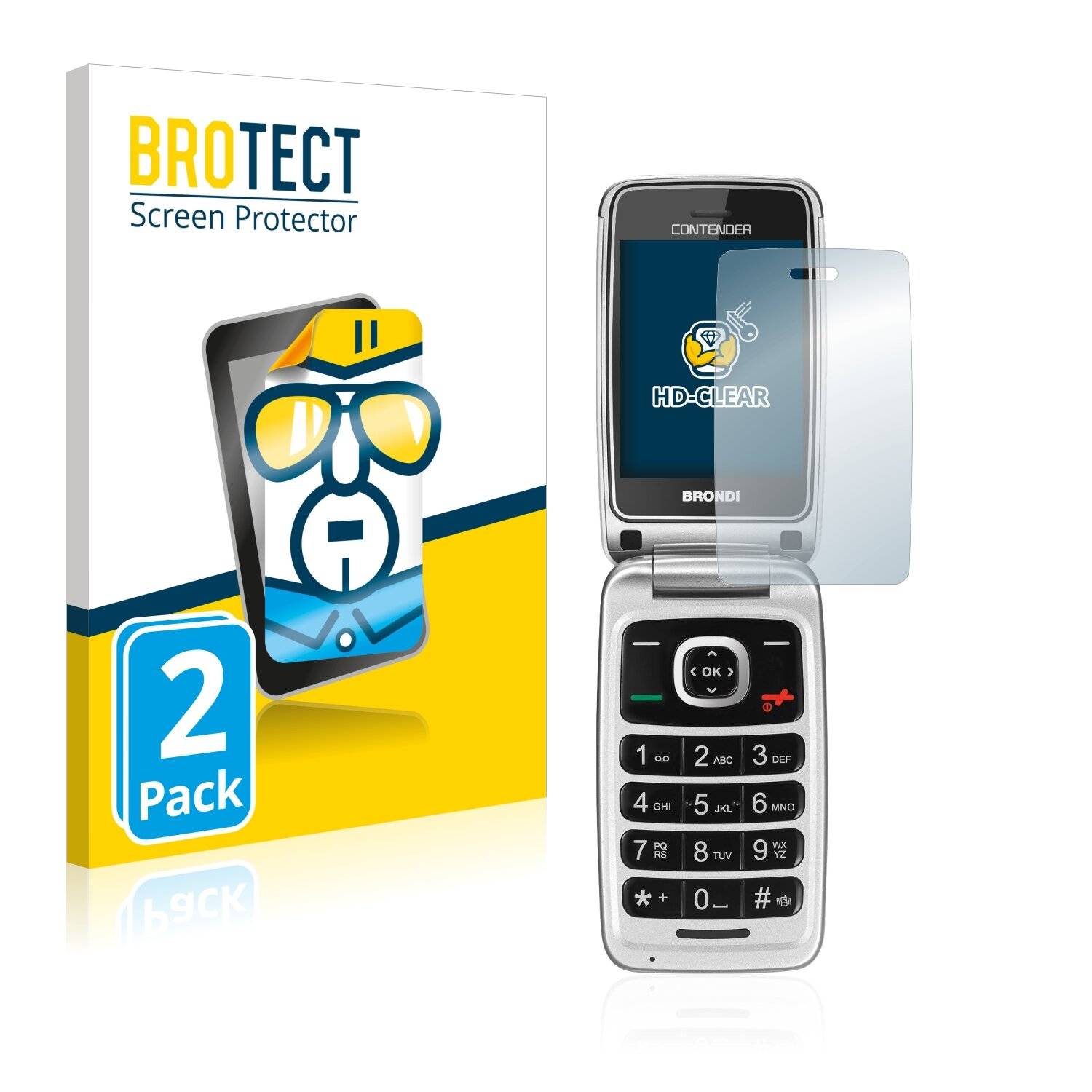 2x BROTECT HD-Clear Displayschutzfolie für Brondi