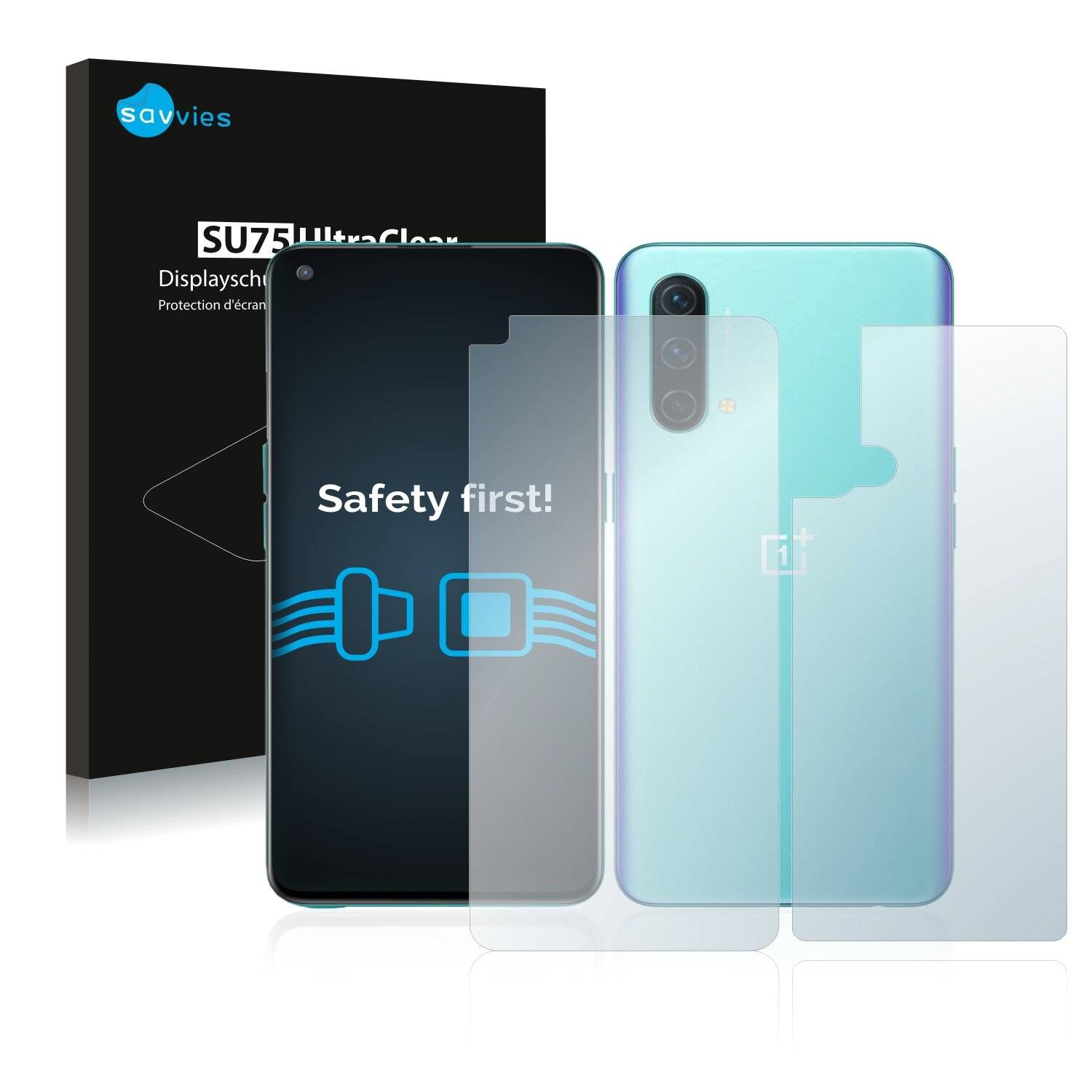 18x Savvies SU75 Displayschutzfolie für OnePlus Nord CE 5G (Vorder +