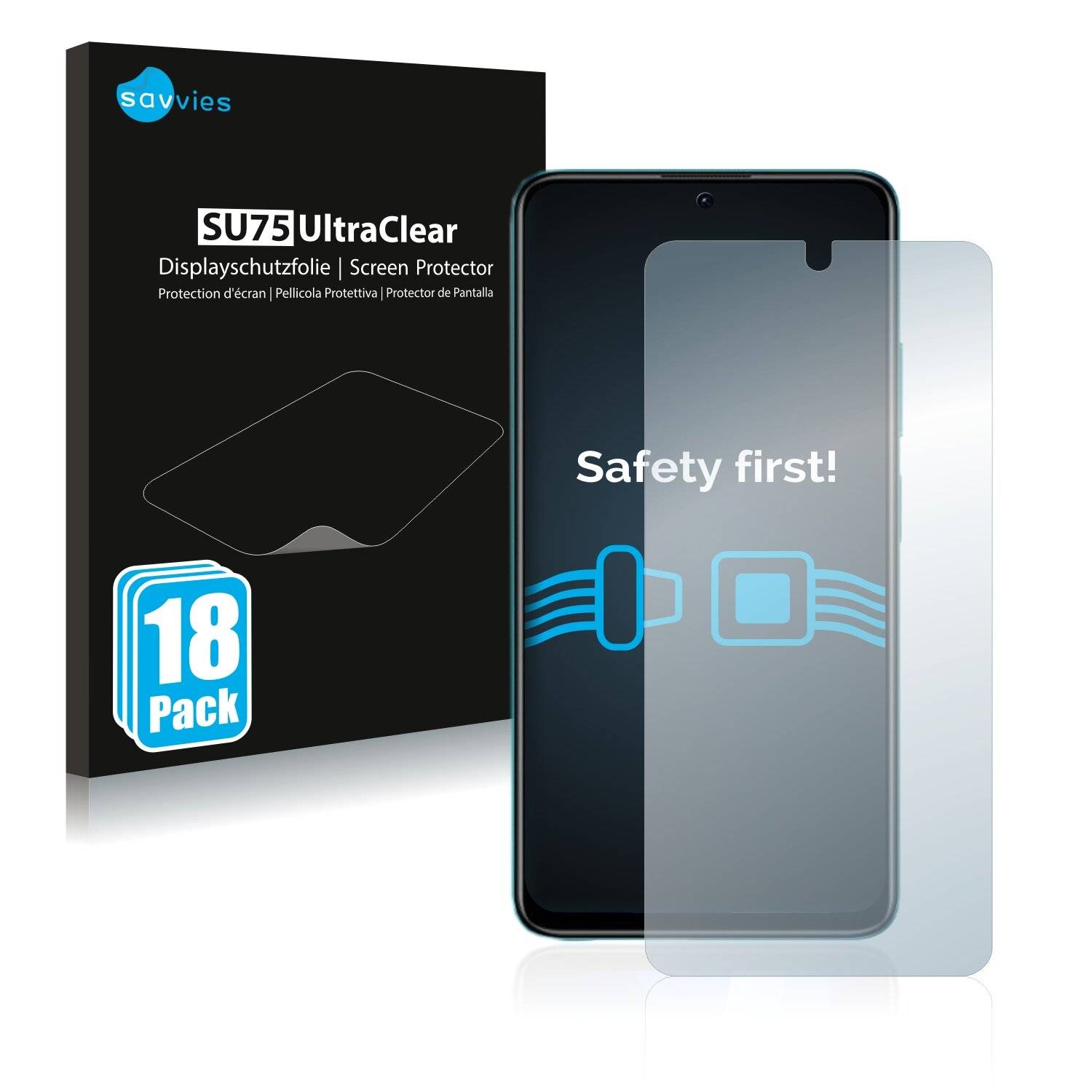 18x Savvies SU75 Displayschutzfolie für Xiaomi Redmi Note 11