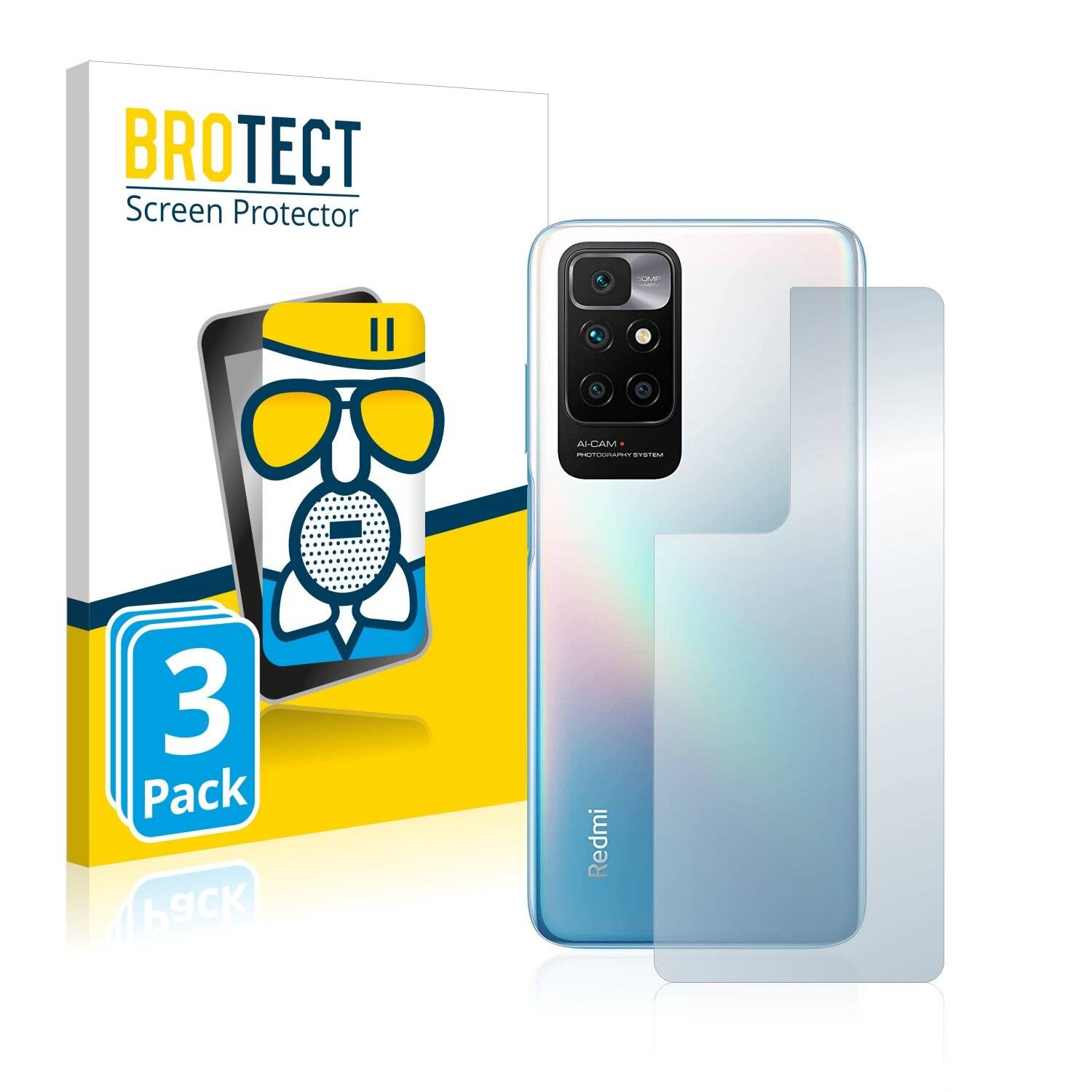 3x BROTECT AirGlass Matte Schutzglas Folie für Xiaomi Redmi 10 Prime