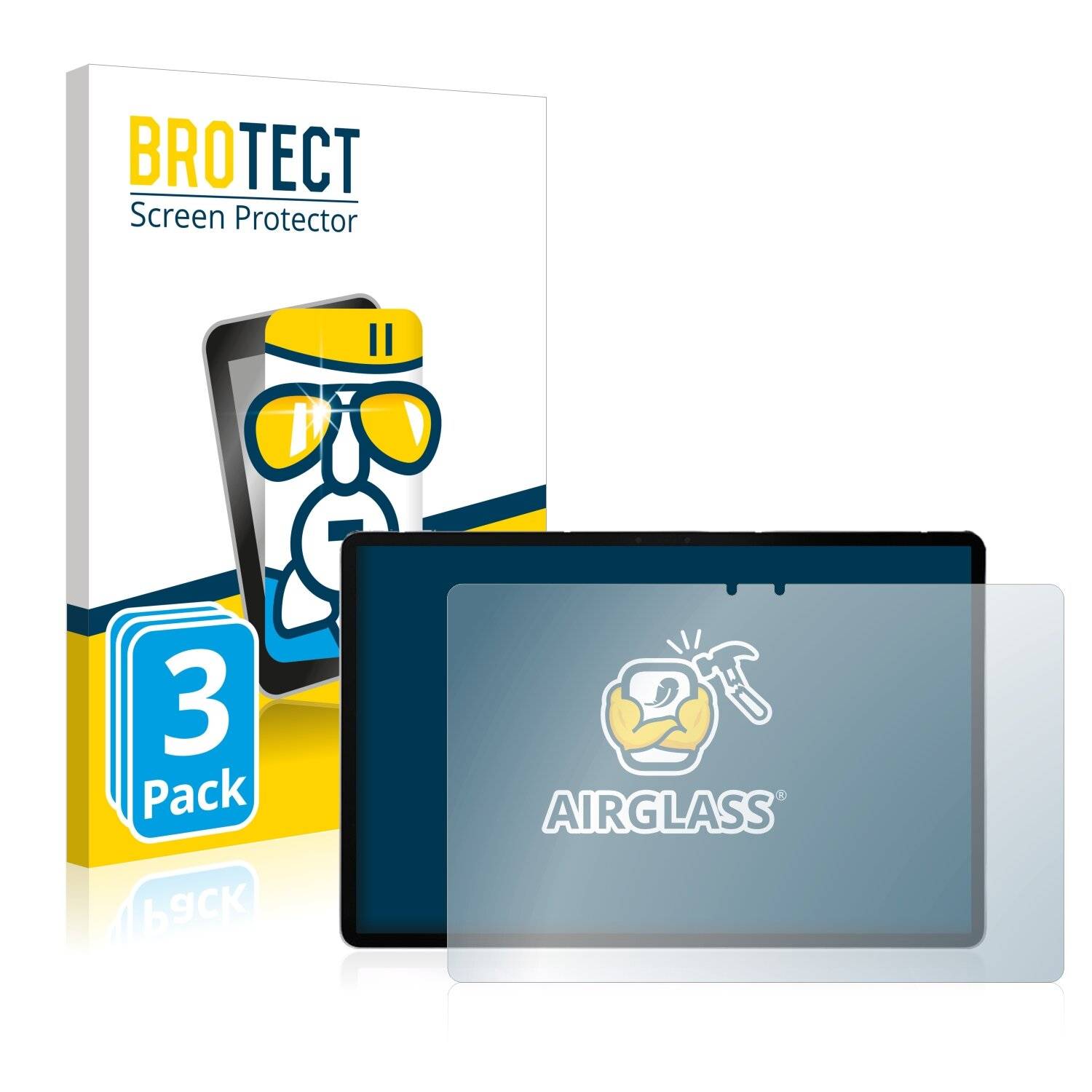 3x BROTECT AirGlass Schutzglas Folie für Lenovo Pad