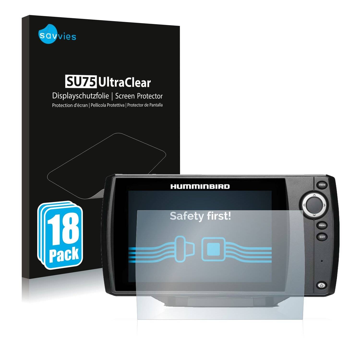 18x Savvies SU75 Displayschutzfolie für Humminbird Helix 7x Chirp GPS