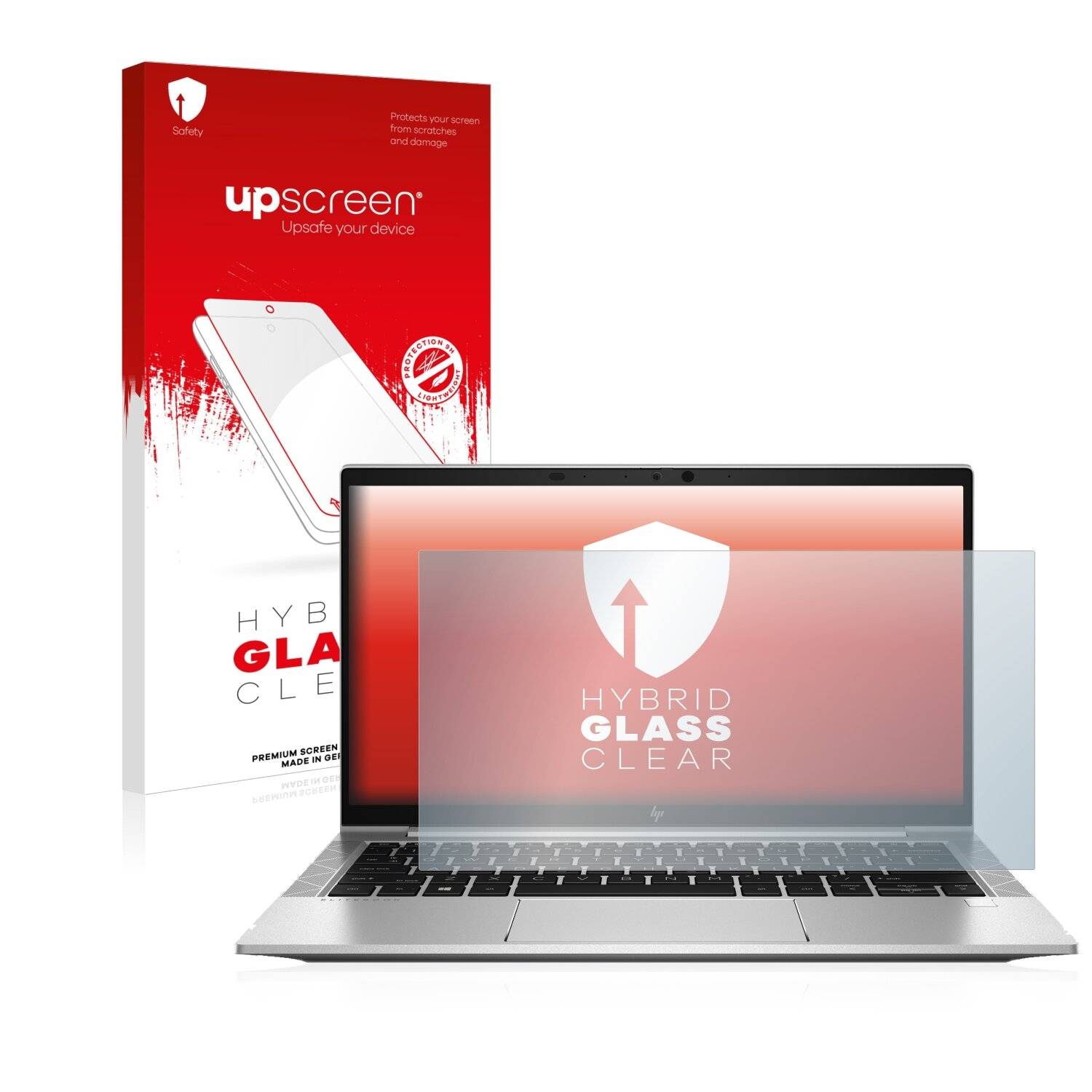 upscreen Hybrid Glass Clear Premium Schutzglas Folie für HP EliteBook 835 G7