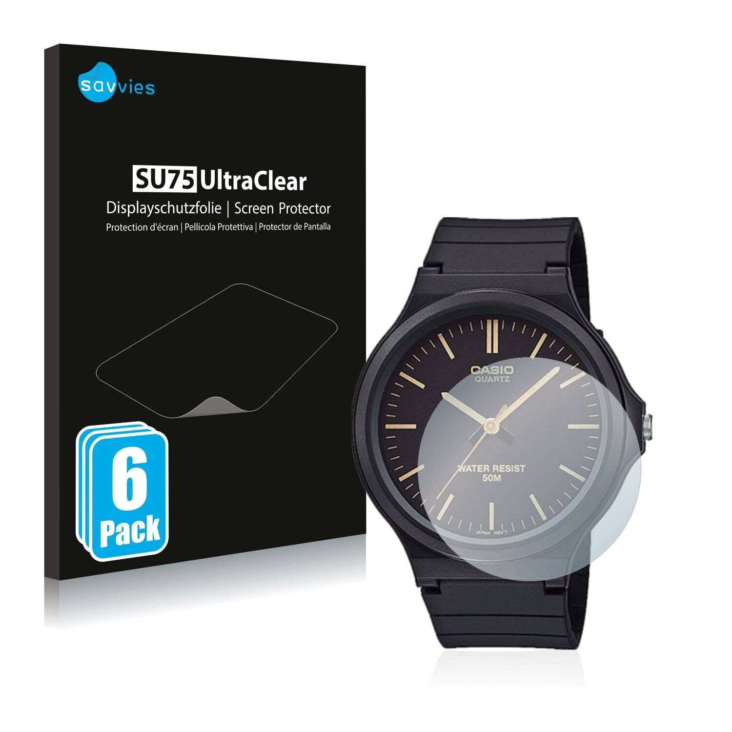 6x Savvies SU75 Displayschutzfolie für Casio Unisex