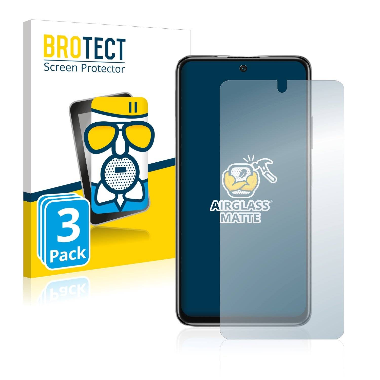 3x BROTECT AirGlass Matte Schutzglas Folie für Xiaomi Poco M4 Pro