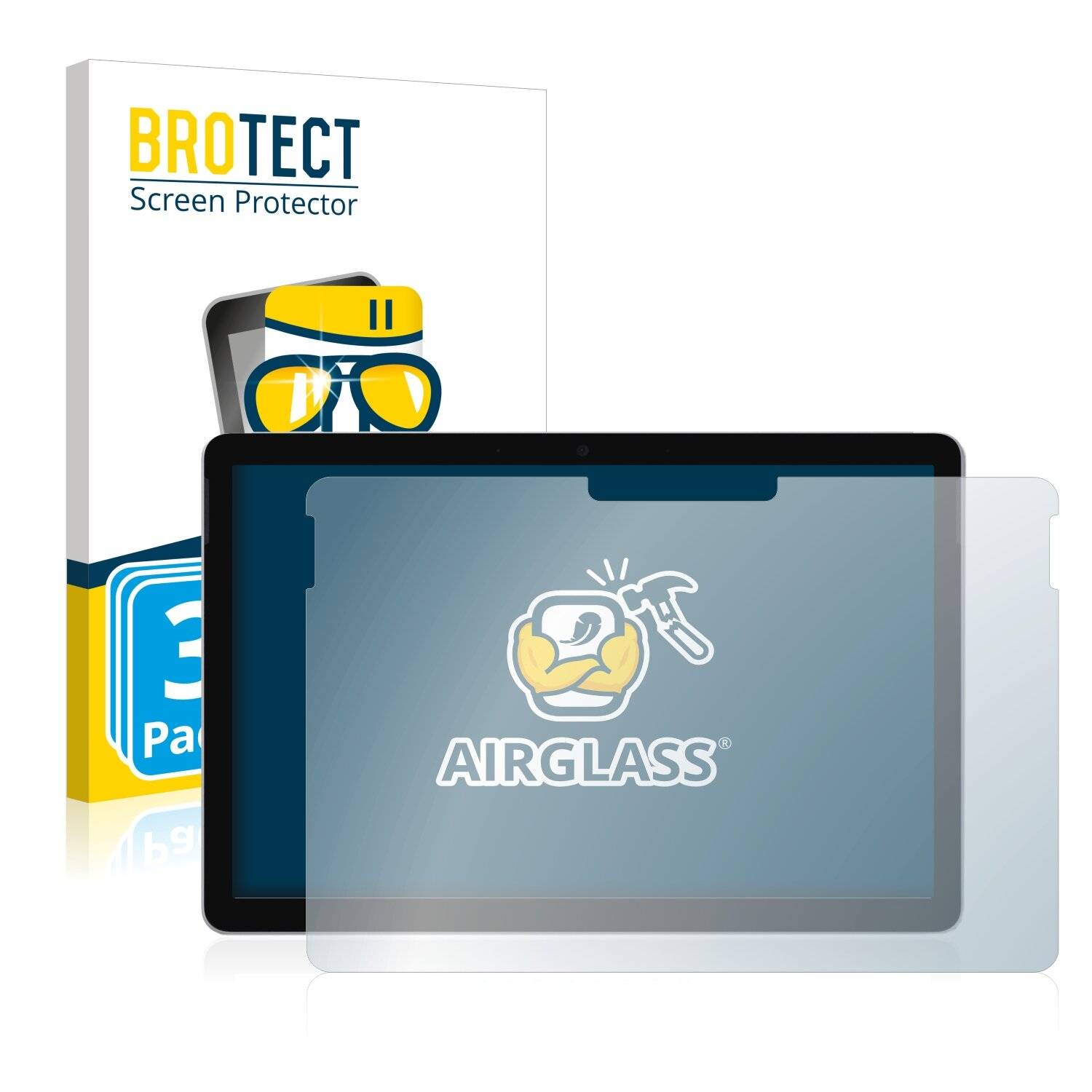 3x BROTECT AirGlass Schutzglas Folie für Microsoft Surface Go