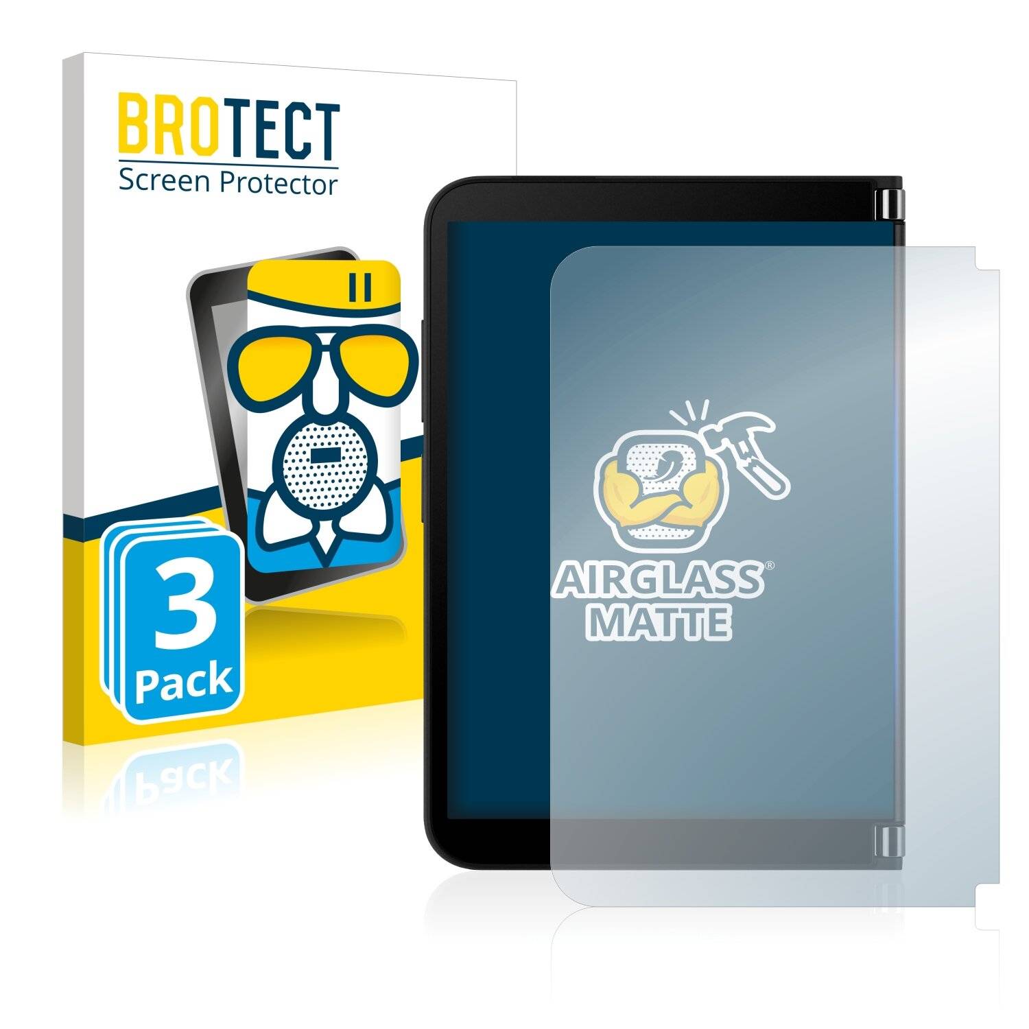 3x BROTECT AirGlass Matte Schutzglas Folie für Microsoft Surface Duo