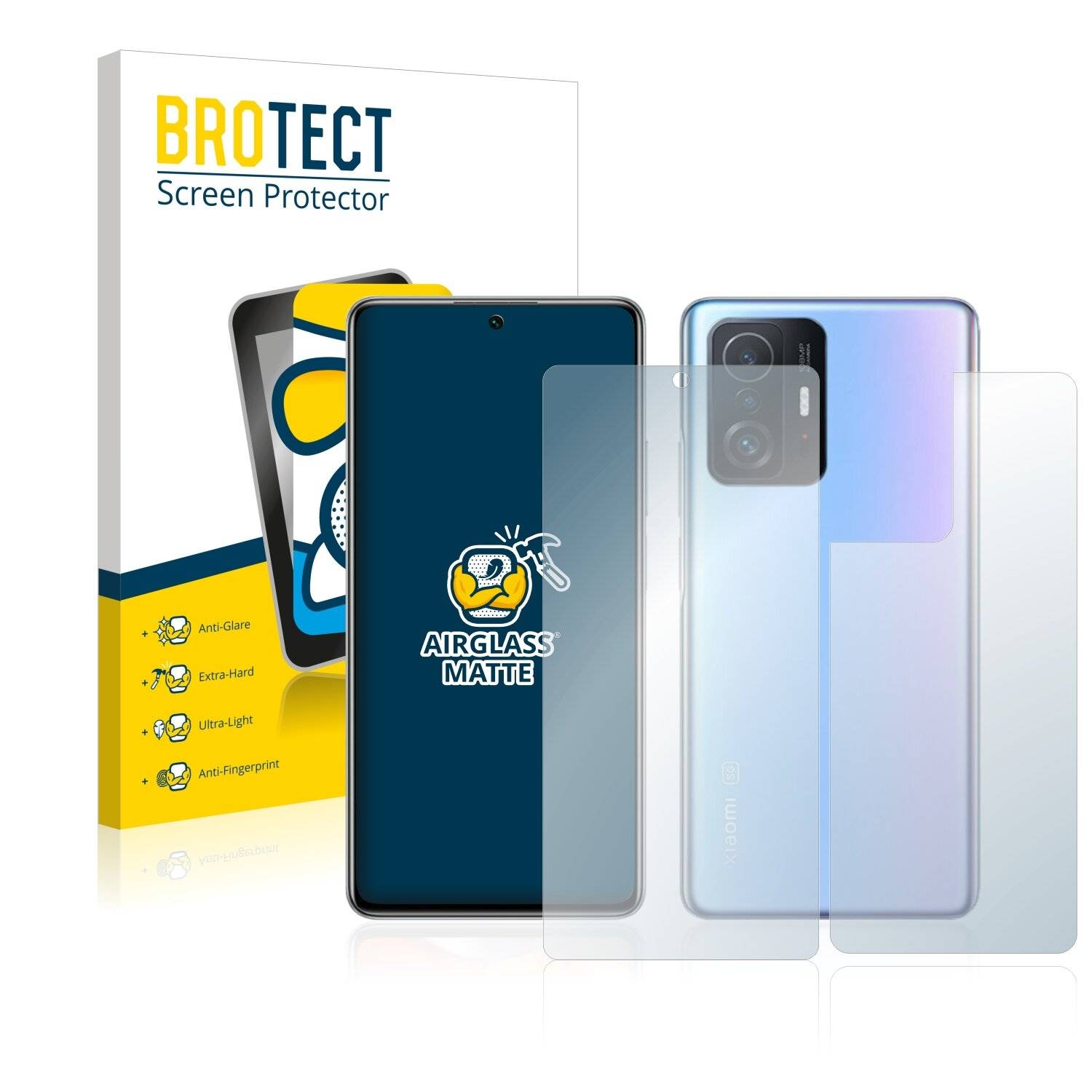 BROTECT AirGlass Matte Schutzglas Folie für Xiaomi 11T (Vorder +