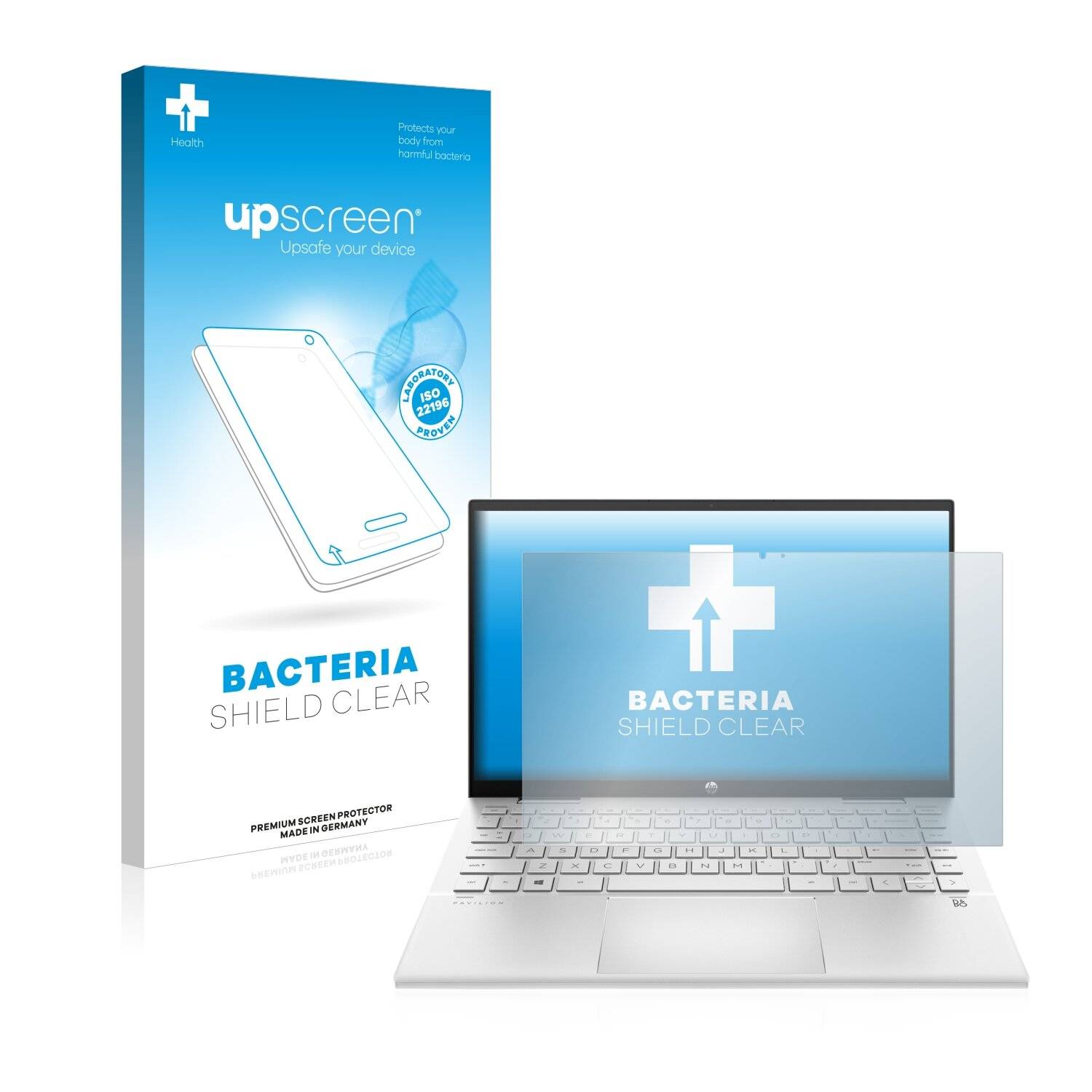 upscreen Bacteria Shield Clear Premium Antibakterielle Displayschutzfolie für HP Pavilion