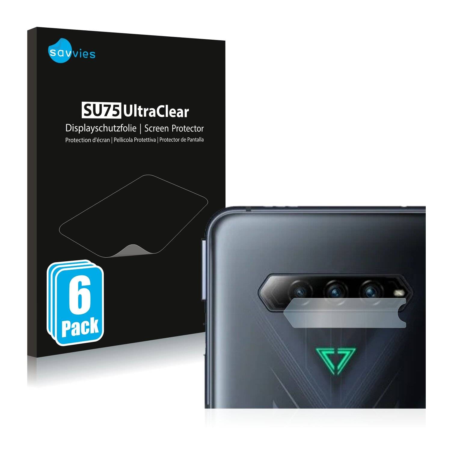 6x Savvies SU75 Displayschutzfolie für Xiaomi Black Shark 4 Pro (NUR
