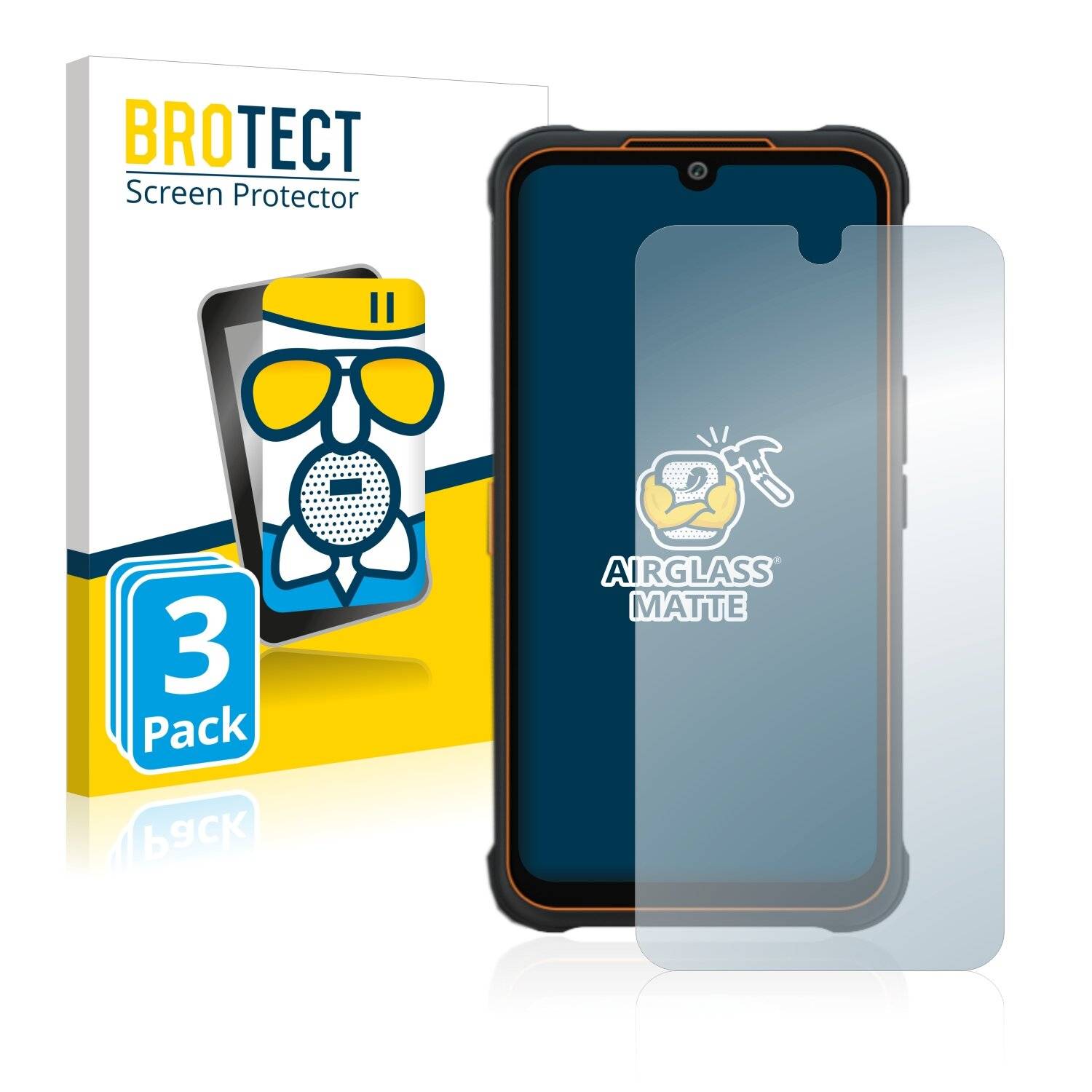 3x BROTECT AirGlass Matte Schutzglas Folie für AGM Glory