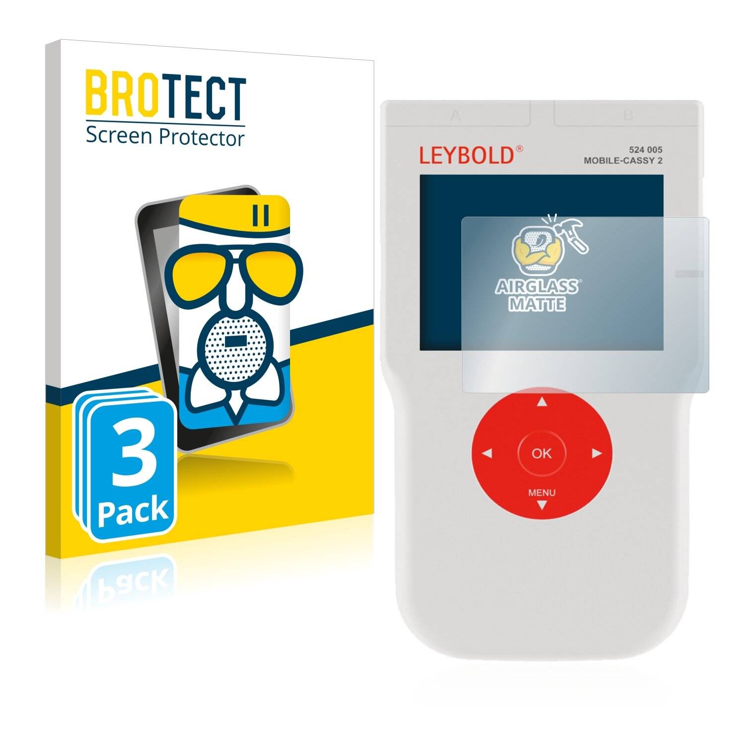 3x BROTECT AirGlass Matte Schutzglas Folie für Leybold Mobile-CASSY