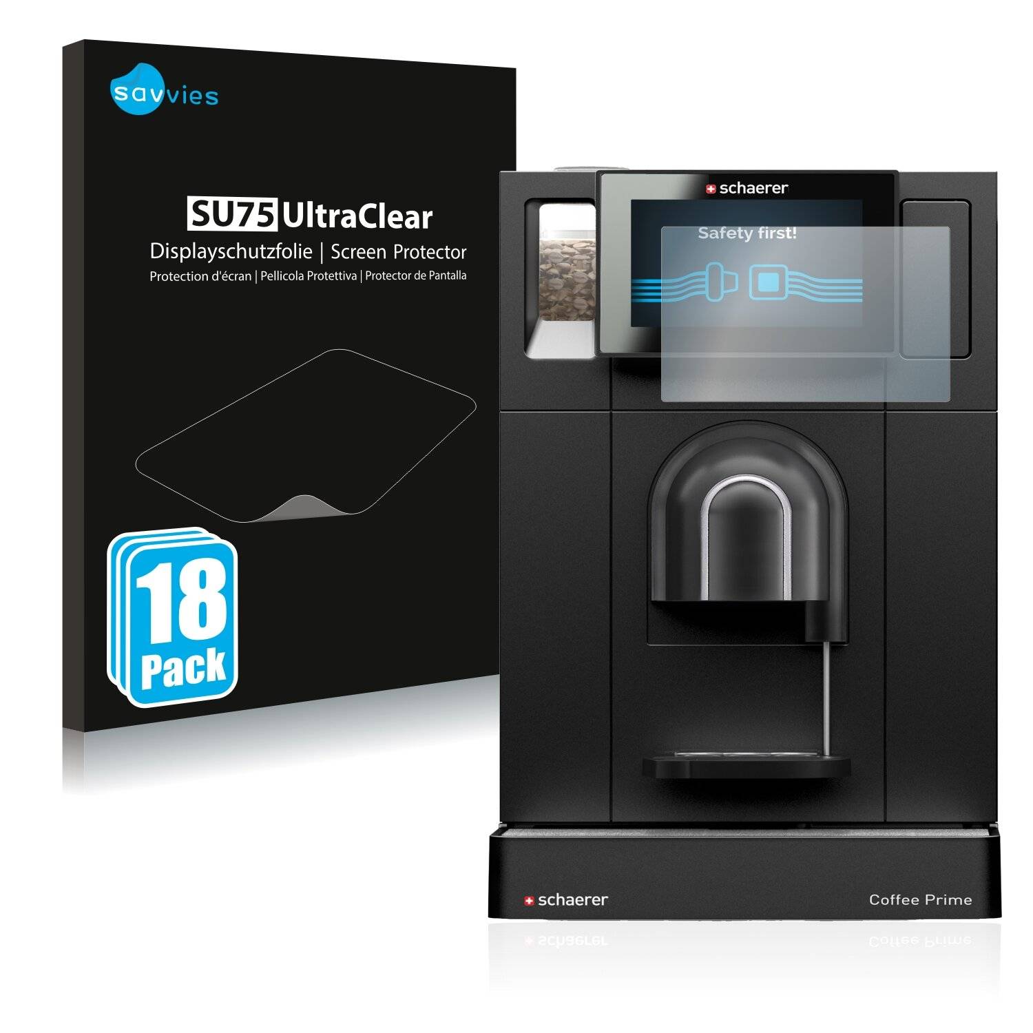 18x Savvies SU75 Displayschutzfolie für Schaerer Coffee