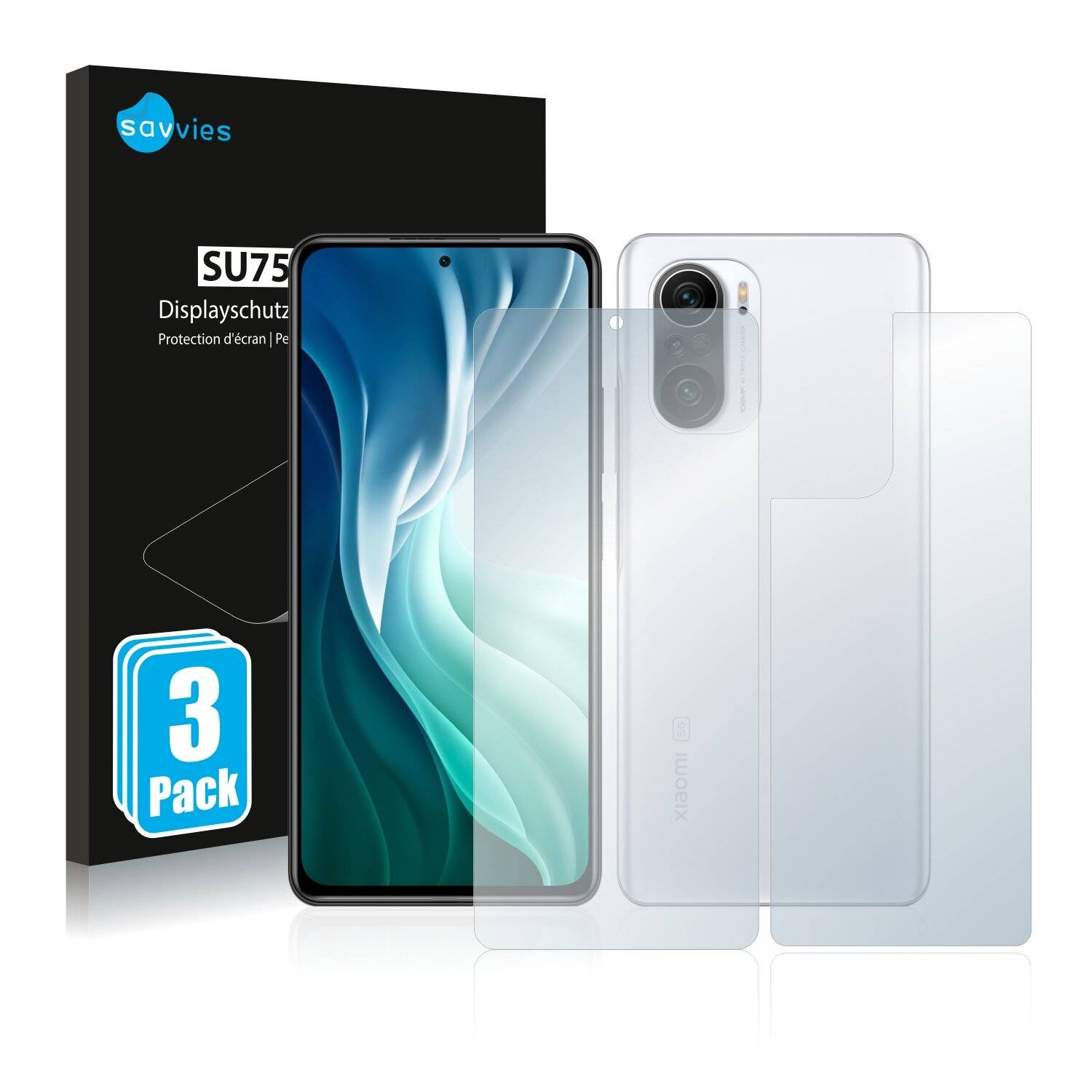 6x Savvies SU75 Displayschutzfolie für Xiaomi Mi 11X Pro (Vorder +