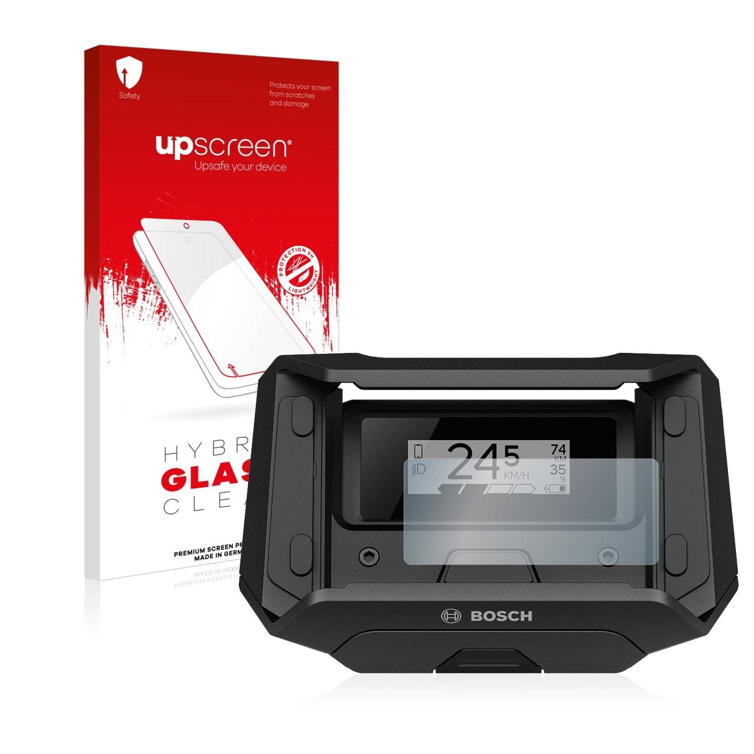 upscreen Hybrid Glass Clear Premium Schutzglas Folie für Bosch SmartphoneHub