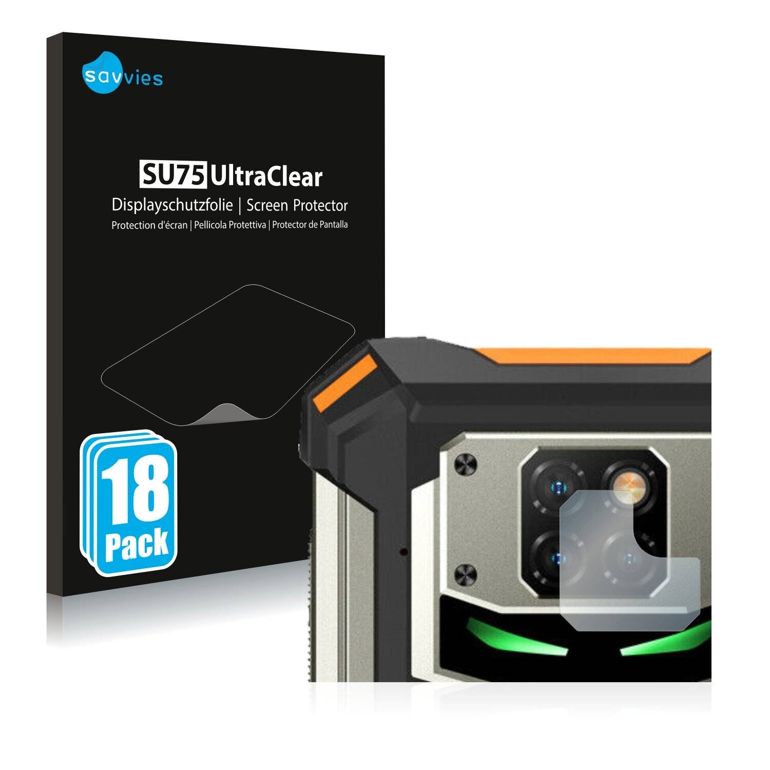 18x Savvies SU75 Displayschutzfolie für Doogee S88 Pro (NUR