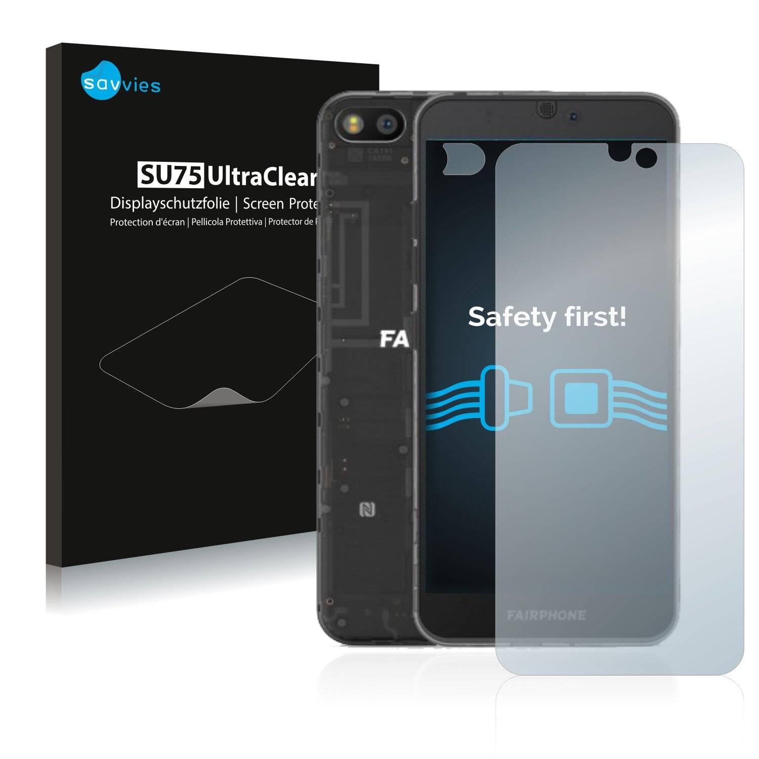 18x Savvies SU75 Displayschutzfolie für Fairphone 3 (Vorderseite +