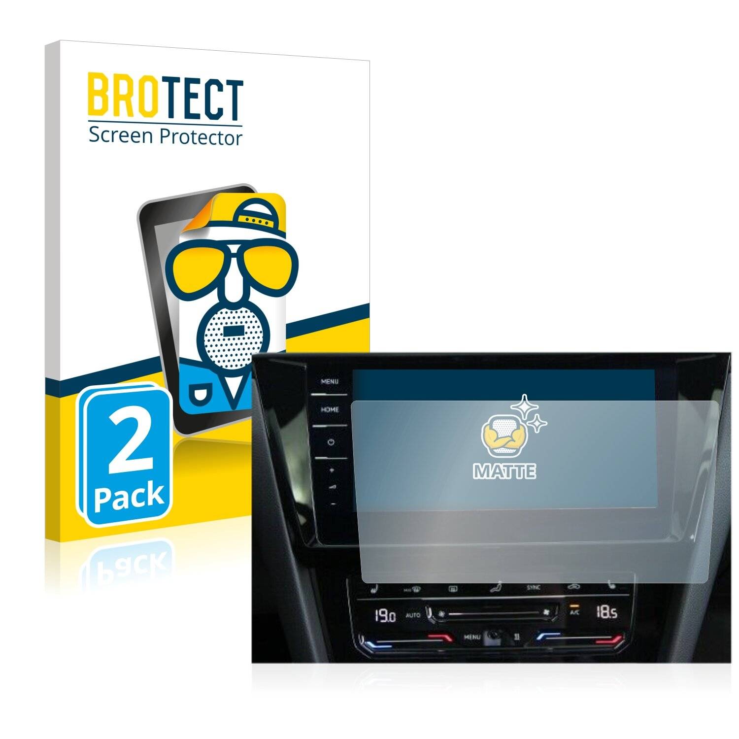 2x BROTECT Matte Displayschutzfolie für Volkswagen Arteon Shooting Brake 2021 Discover Pro -