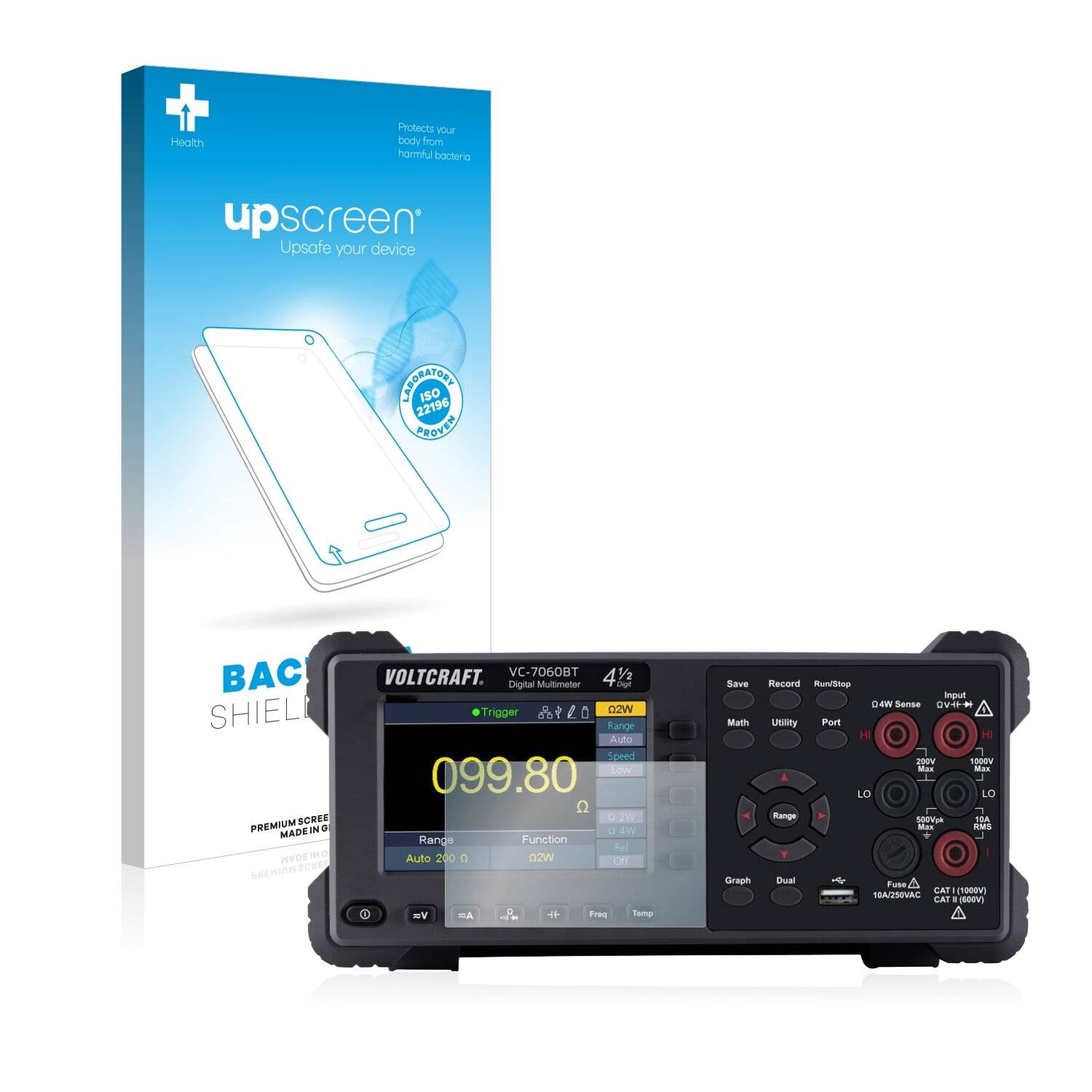 upscreen Bacteria Shield Clear Premium Antibakterielle Displayschutzfolie für Voltcraft